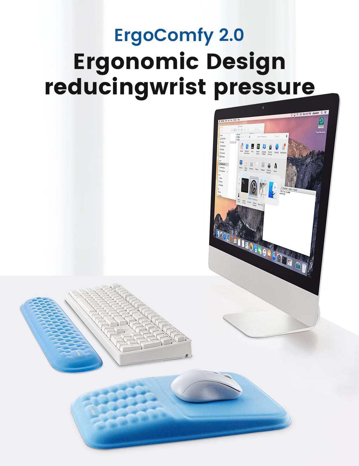 2-in-1 Keyboard & Mouse Wrist Rest Set – Ergonomic Pain-Relief Support, Memory Foam Wrist Cushion