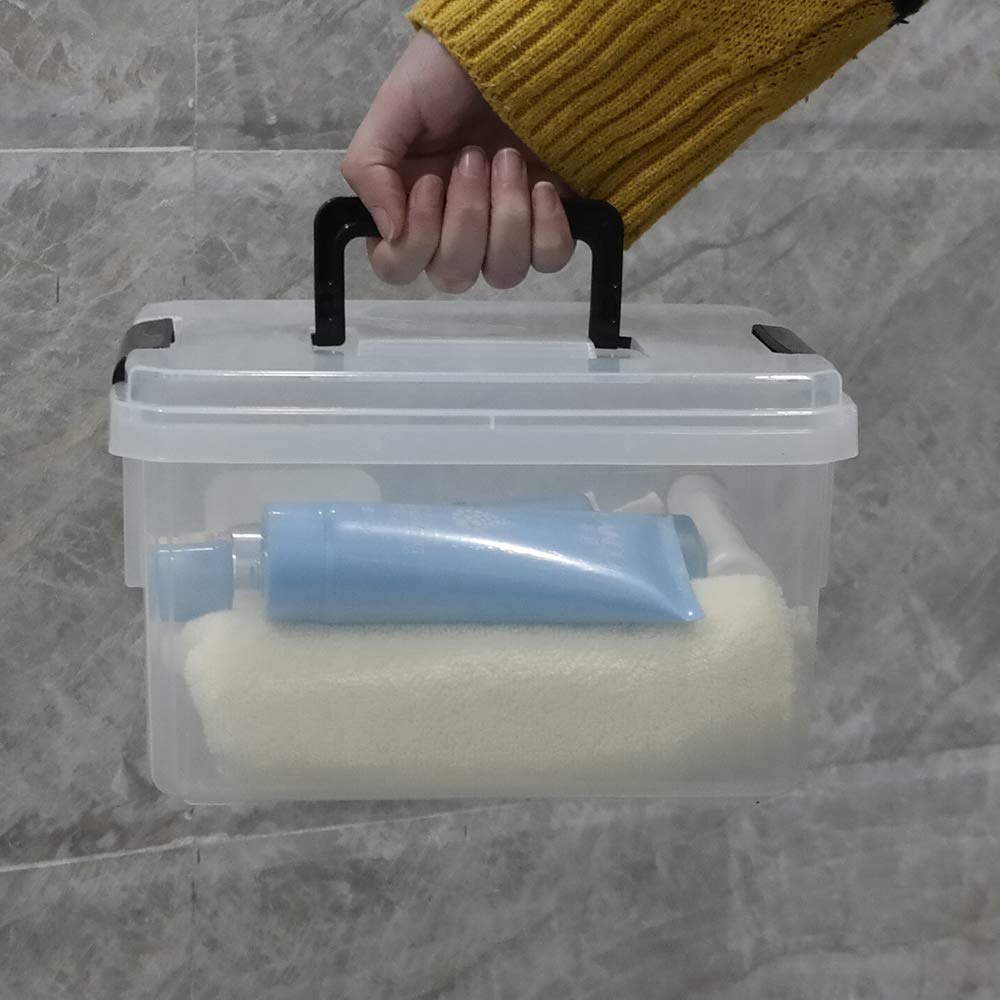 Nicesh 4.5 L Plastic Storage Box, Clear Latch Box, 4-Pack