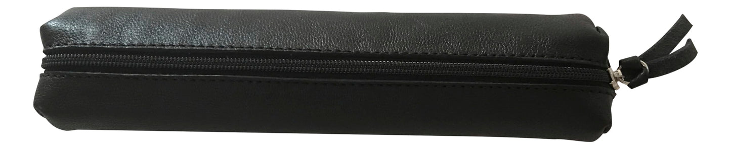 Clairefontaine Cuir Naturel Pencil Cases, Black, 20 centimeters, Slim