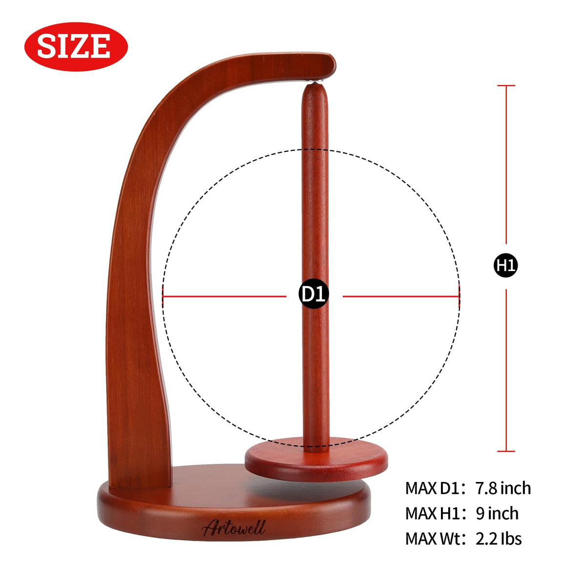 Yarn Holder for Crocheting with Magnetic Yarn Spinner-Warm Brown-Enlarg