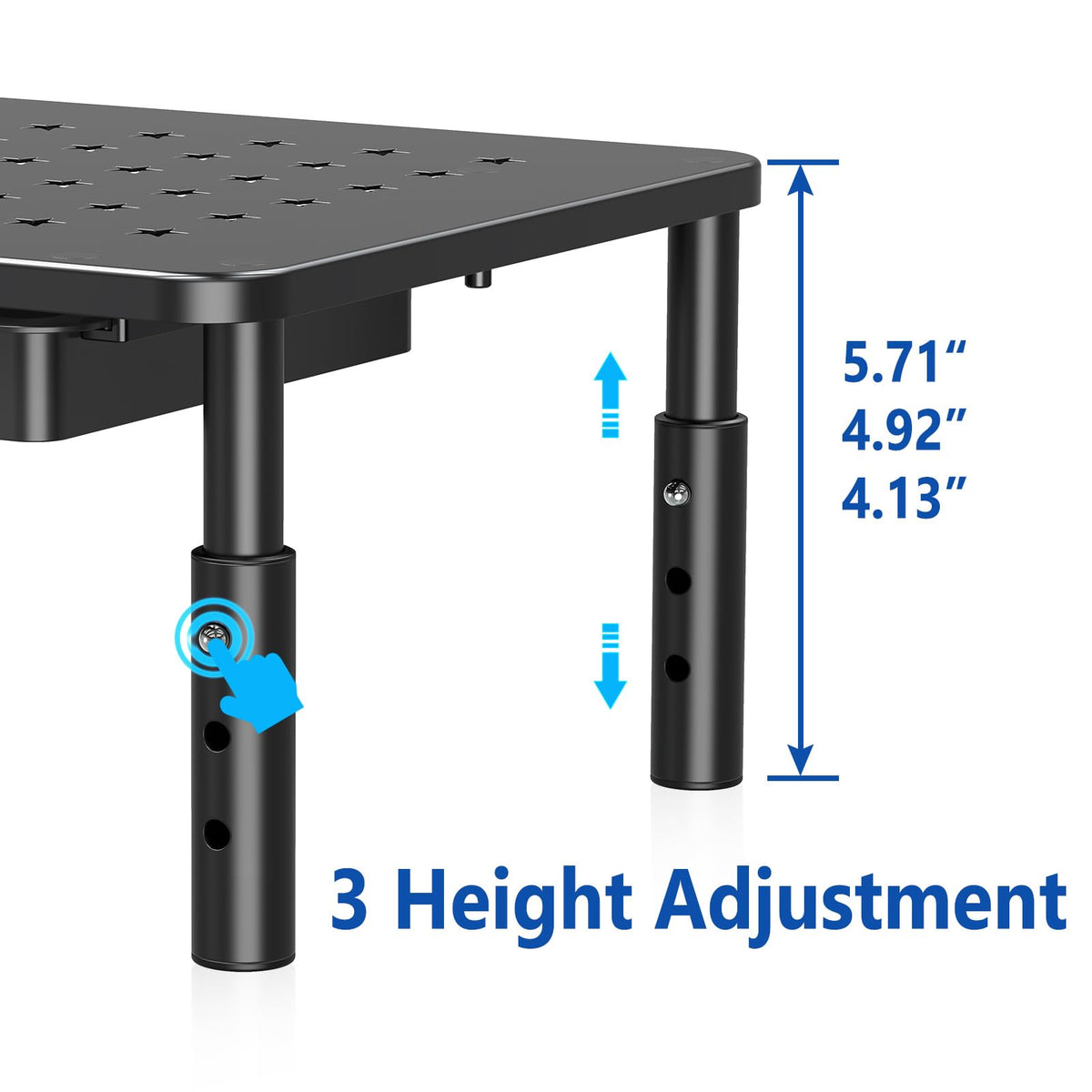 Zimilar 2 Pack Monitor Stand Riser with Drawer, 3 Height Adjustable