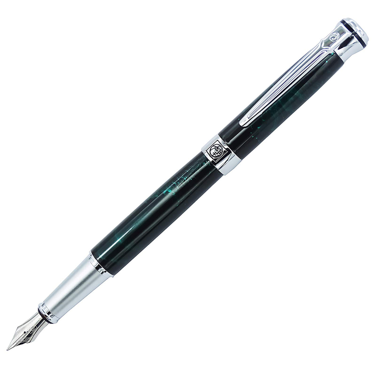 Lanxivi Picasso 903 Fountain Pen Green Marble Fine Nib Sweden Flower King with Pen Box Set