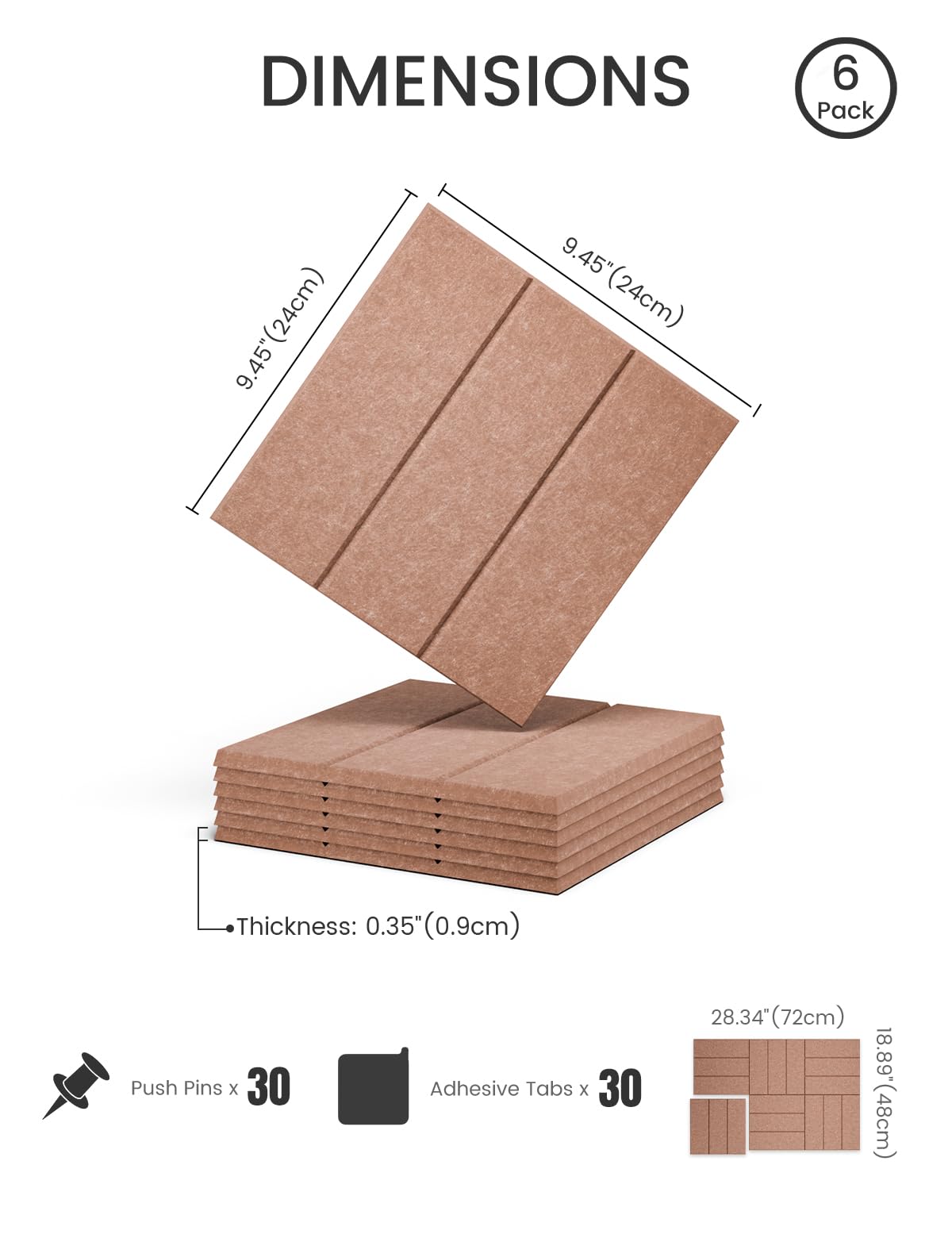 Fluxynara 28" X 18" Cork Board Alternative, Bold Stripe, Boho