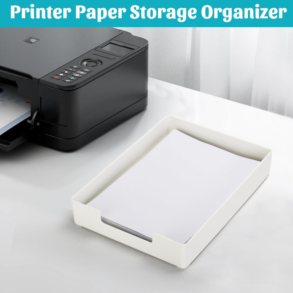 AZFUNN Paper Tray Organizer for Desk, Office Letter-Size Trays, White 2 PCS