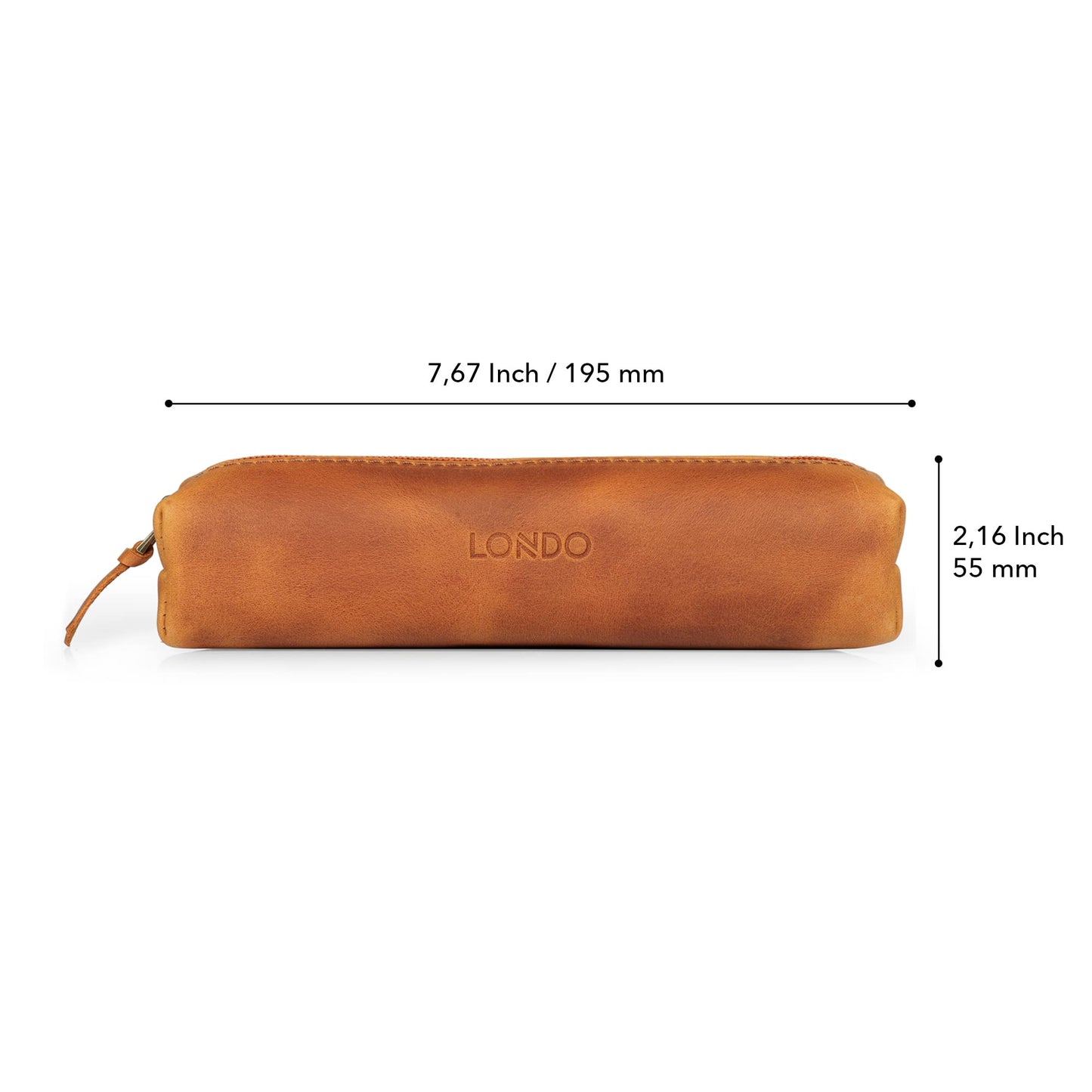 Londo Genuine Leather Zipper Pen, Pencil & Cosmetic Case