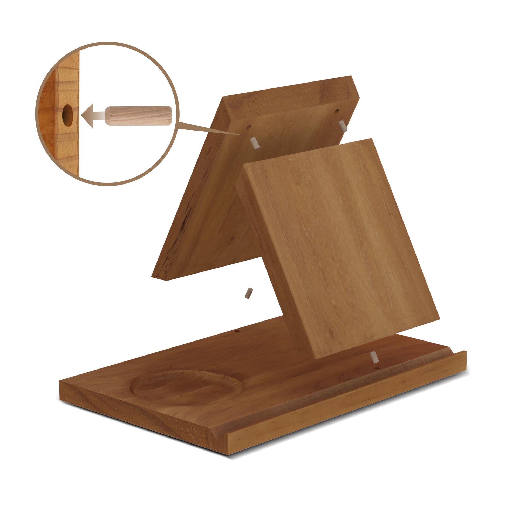 LITIVY Wooden Triangle Bookmark, Small Bookshelf with Drink Holder, Wood Book Reading Rest with
