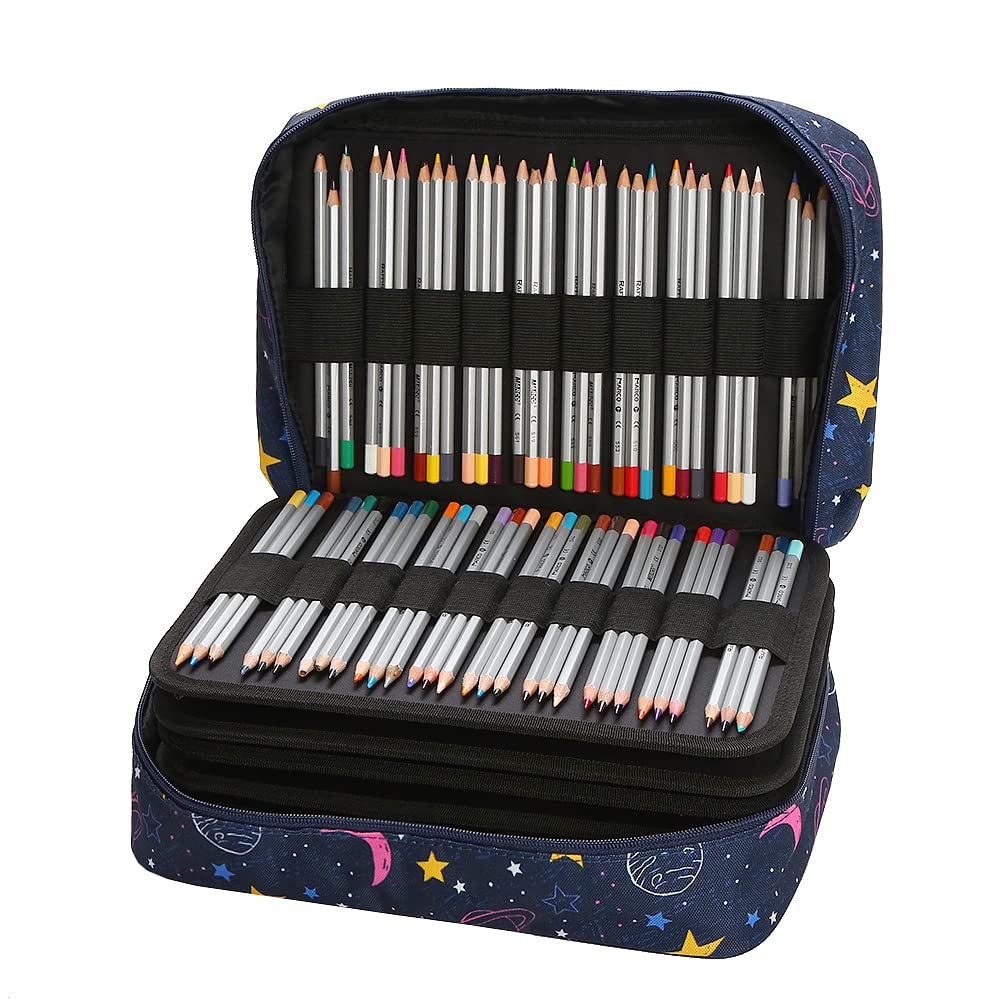 Lbxgap 420 Slots Colored Pencil Case w/Handle & Shoulder Strap