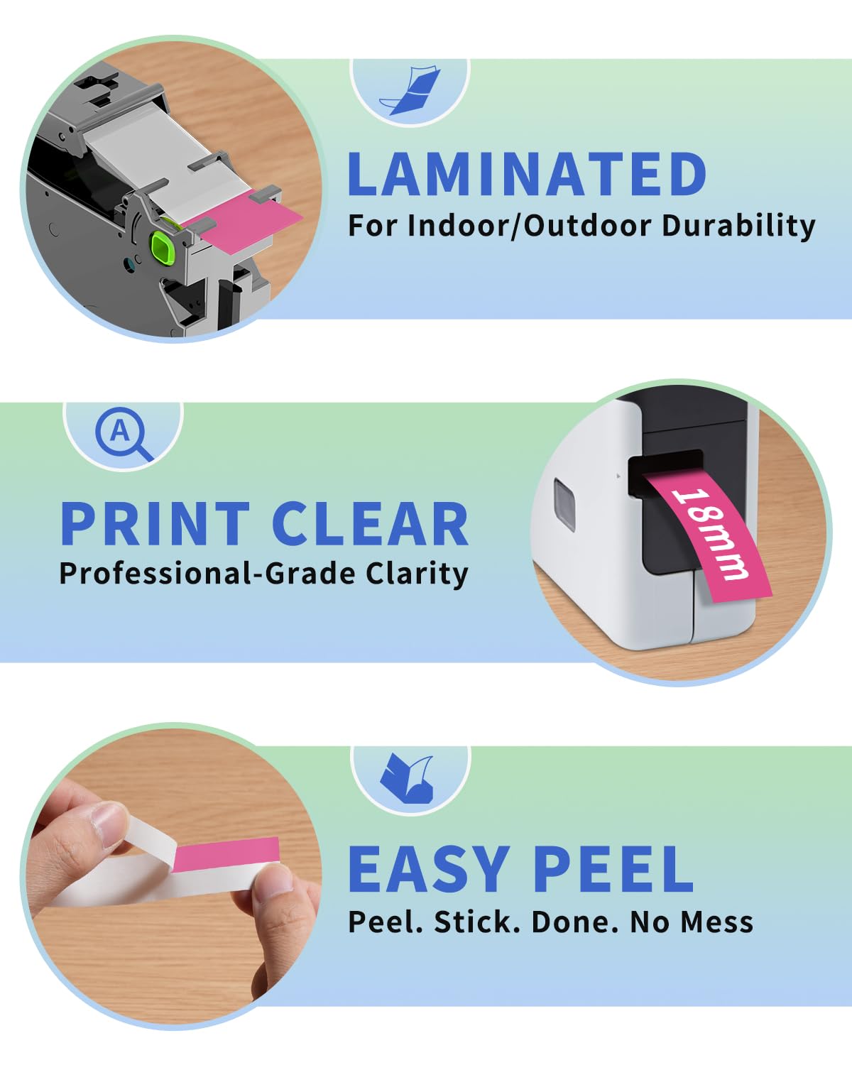 Replacement for Brother Label Maker Tape Pink TZE-MQP45 P-Touch Label Tape