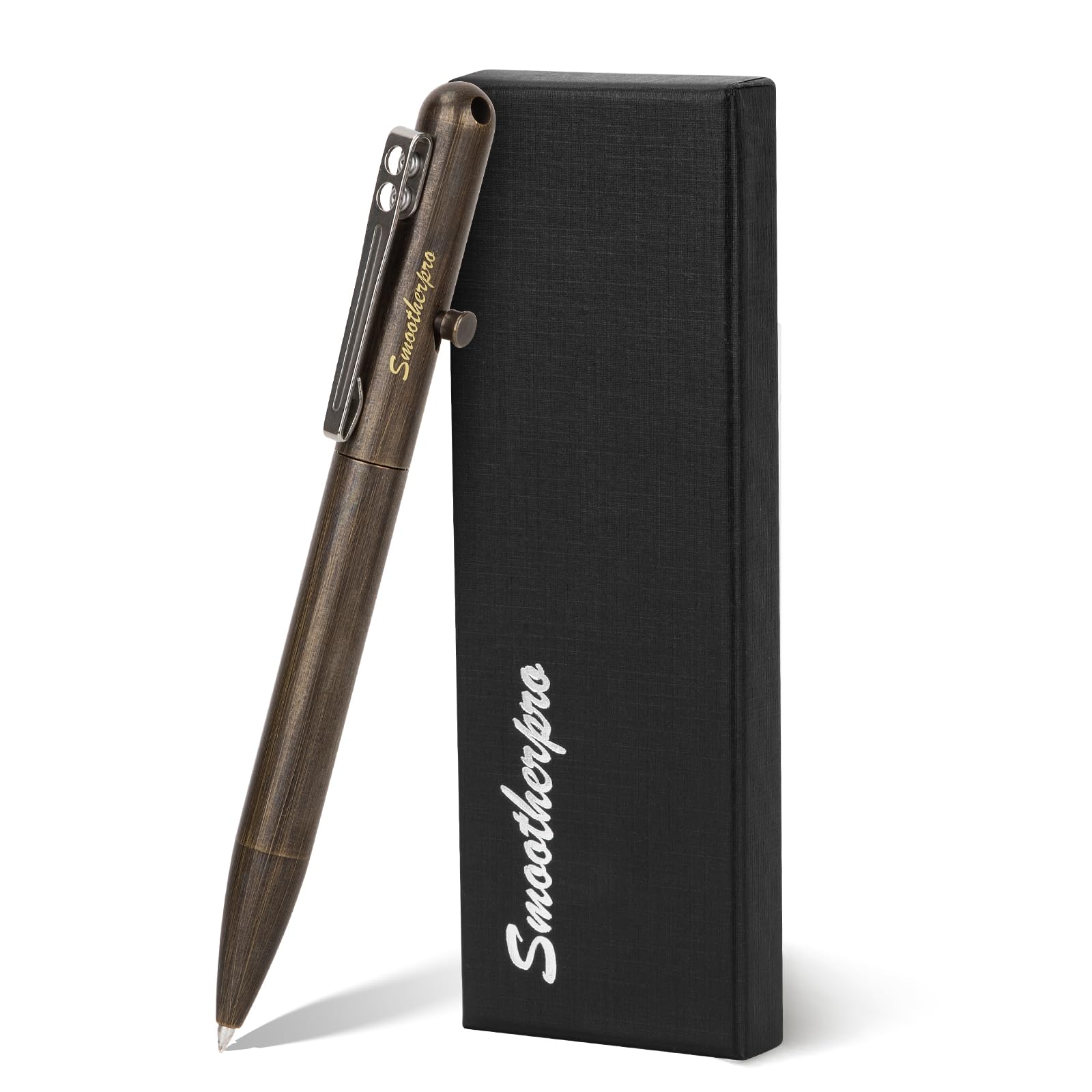 SMOOTHERPRO Solid Brass Bolt Action Pen，Compatible with Parker Refill