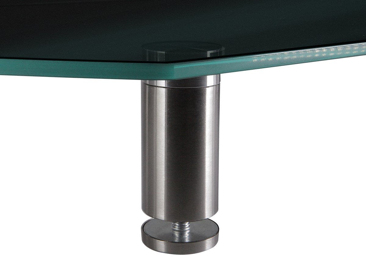 Monoprice Medium Multimedia Desktop Stand, Black Glass (27.6" x 12.2" x 3") - Stand & Riser, Laptop