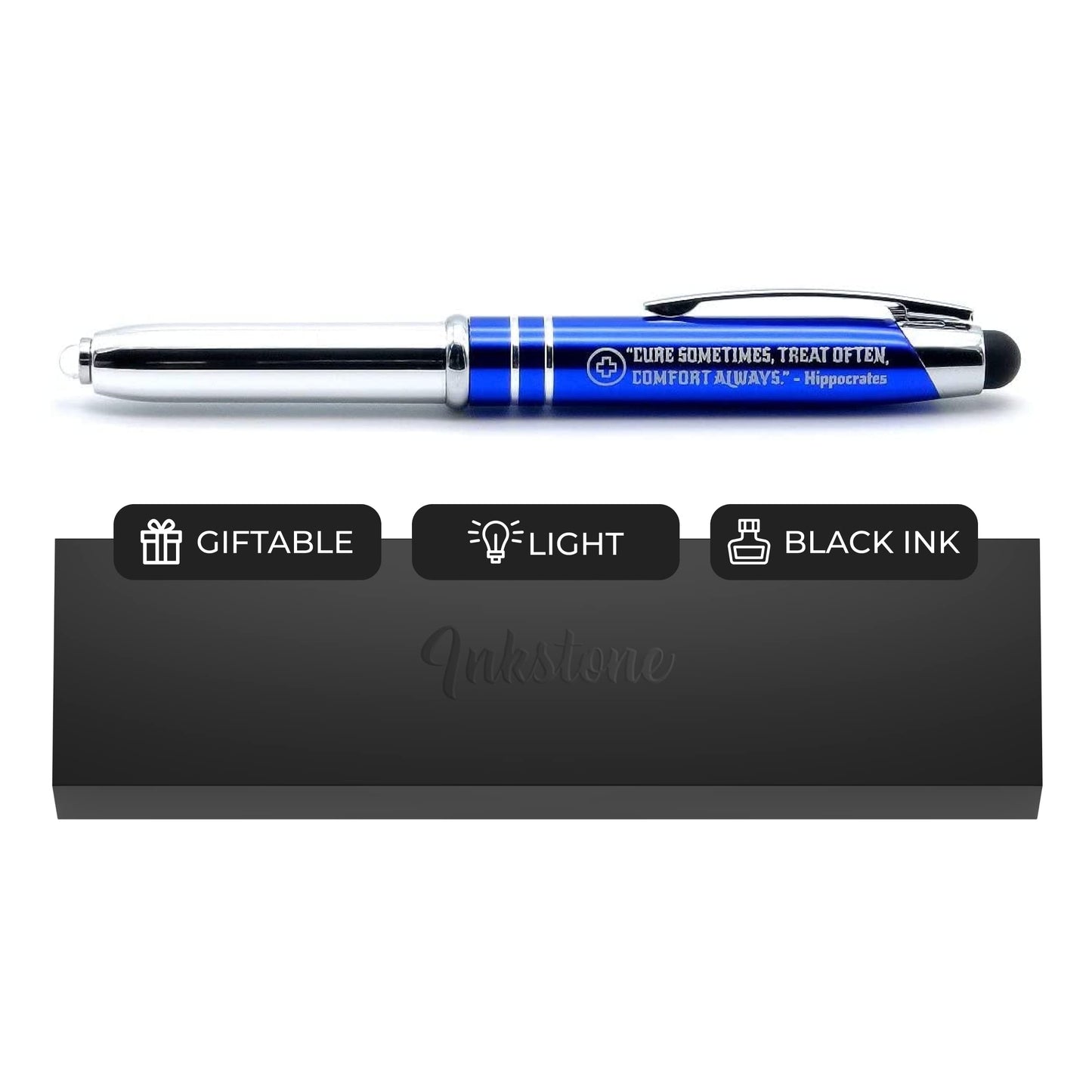 Inkstone Medical Gift Pen with Inspirational Quote - Cure Sometimes, Treat Often, Comfort Always.