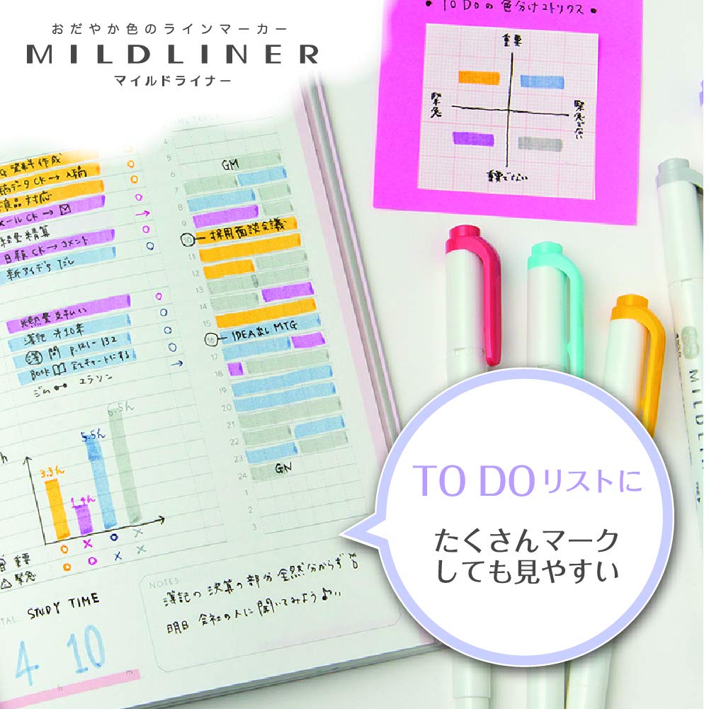 Zebra Mildliner WKT7-25C Highlighter, Set of 25 Colors