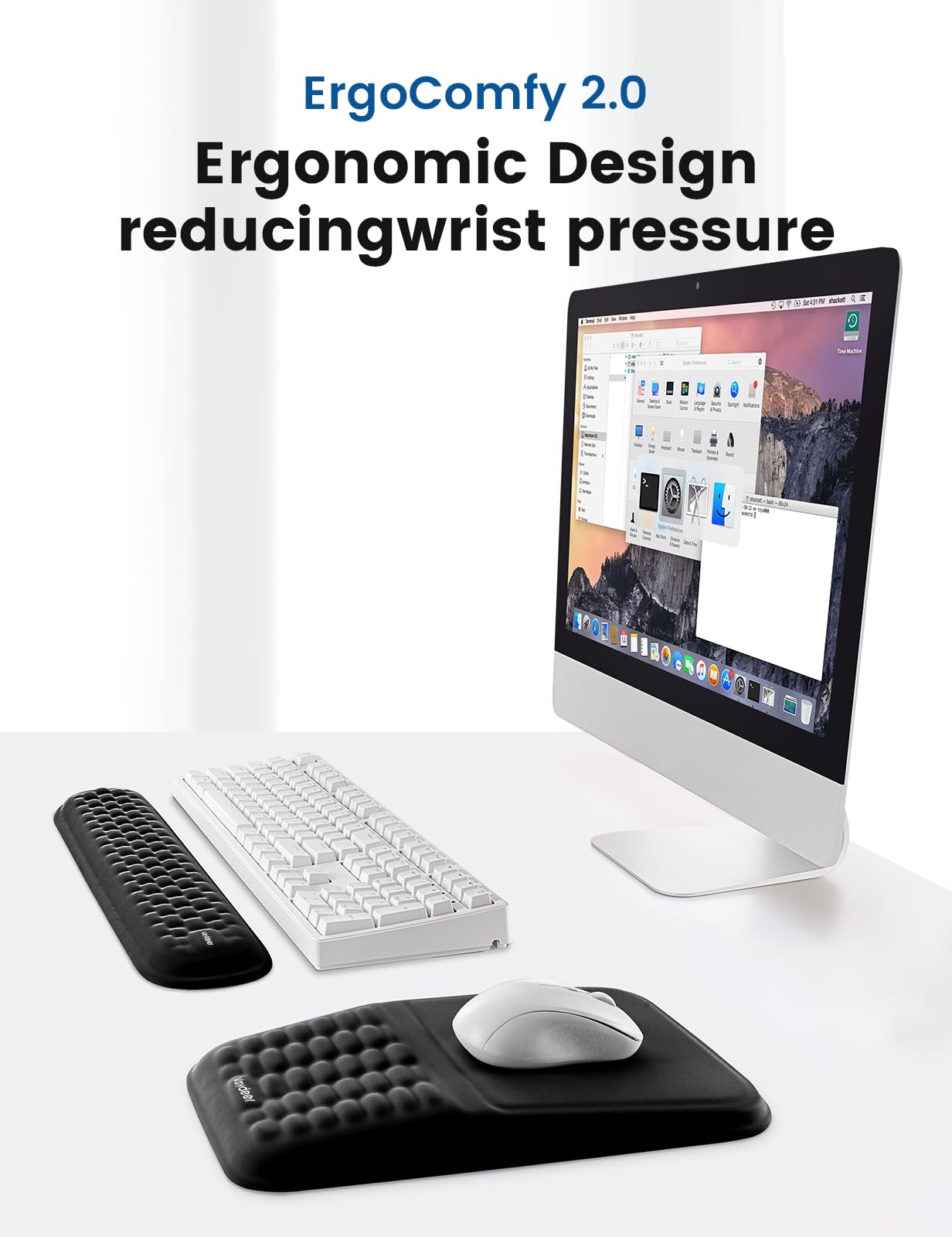 2-in-1 Keyboard & Mouse Wrist Rest Set – Ergonomic Pain-Relief Support, Memory Foam Wrist Cushion