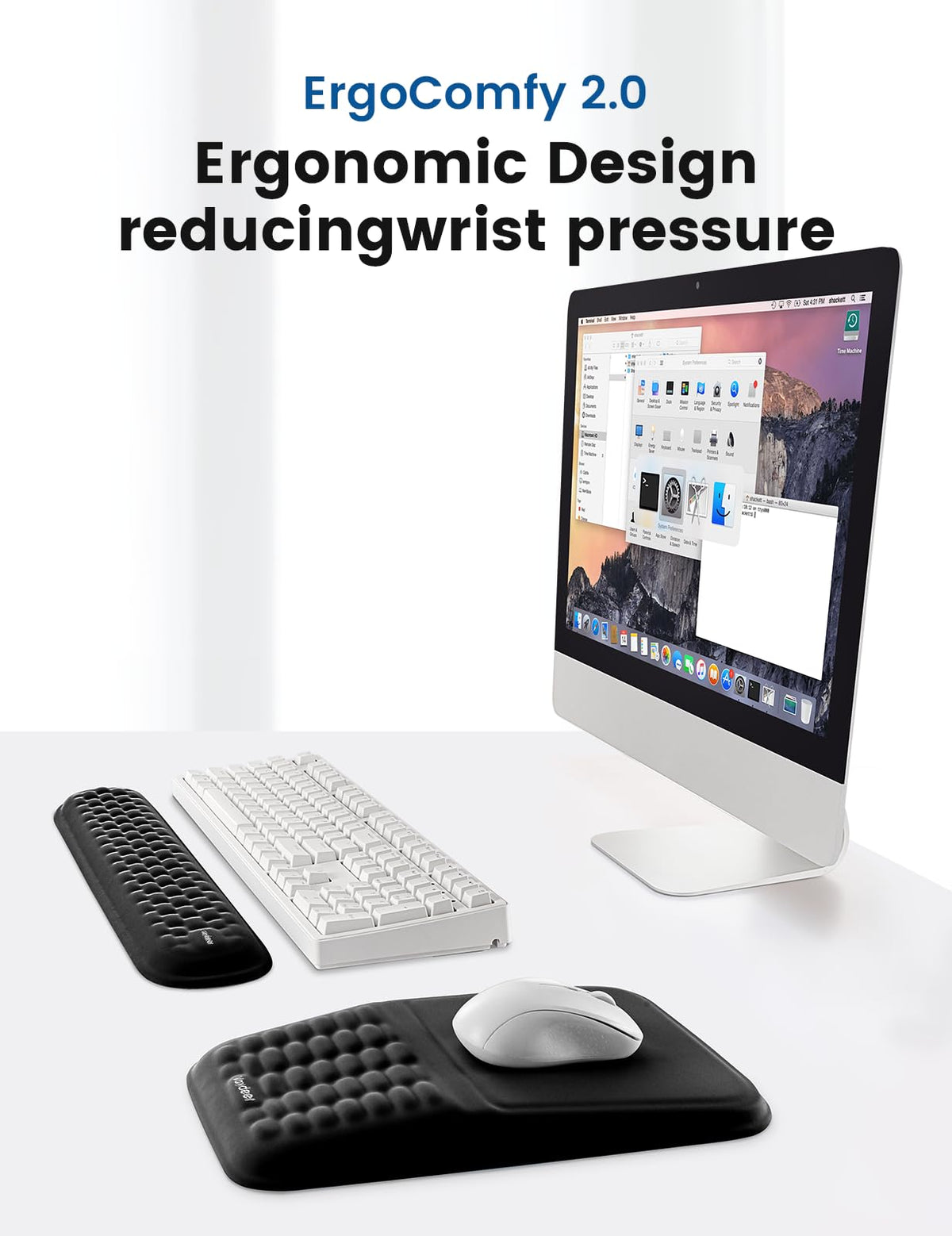 2-in-1 Keyboard & Mouse Wrist Rest Set – Ergonomic Pain-Relief Support, Memory Foam Wrist Cushion