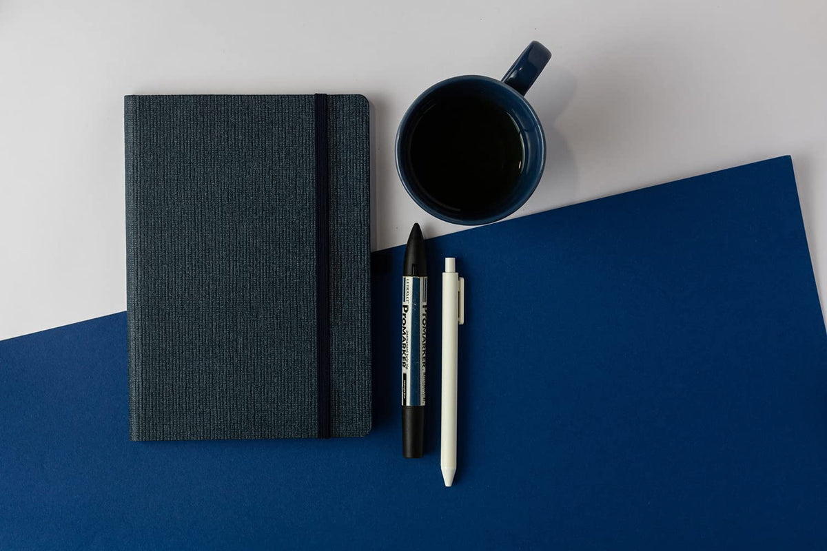 COMMA Abaca – A5 Size – Hard Bound Notebook with Elastic Band Closure & Pen Loop – 192 Pages