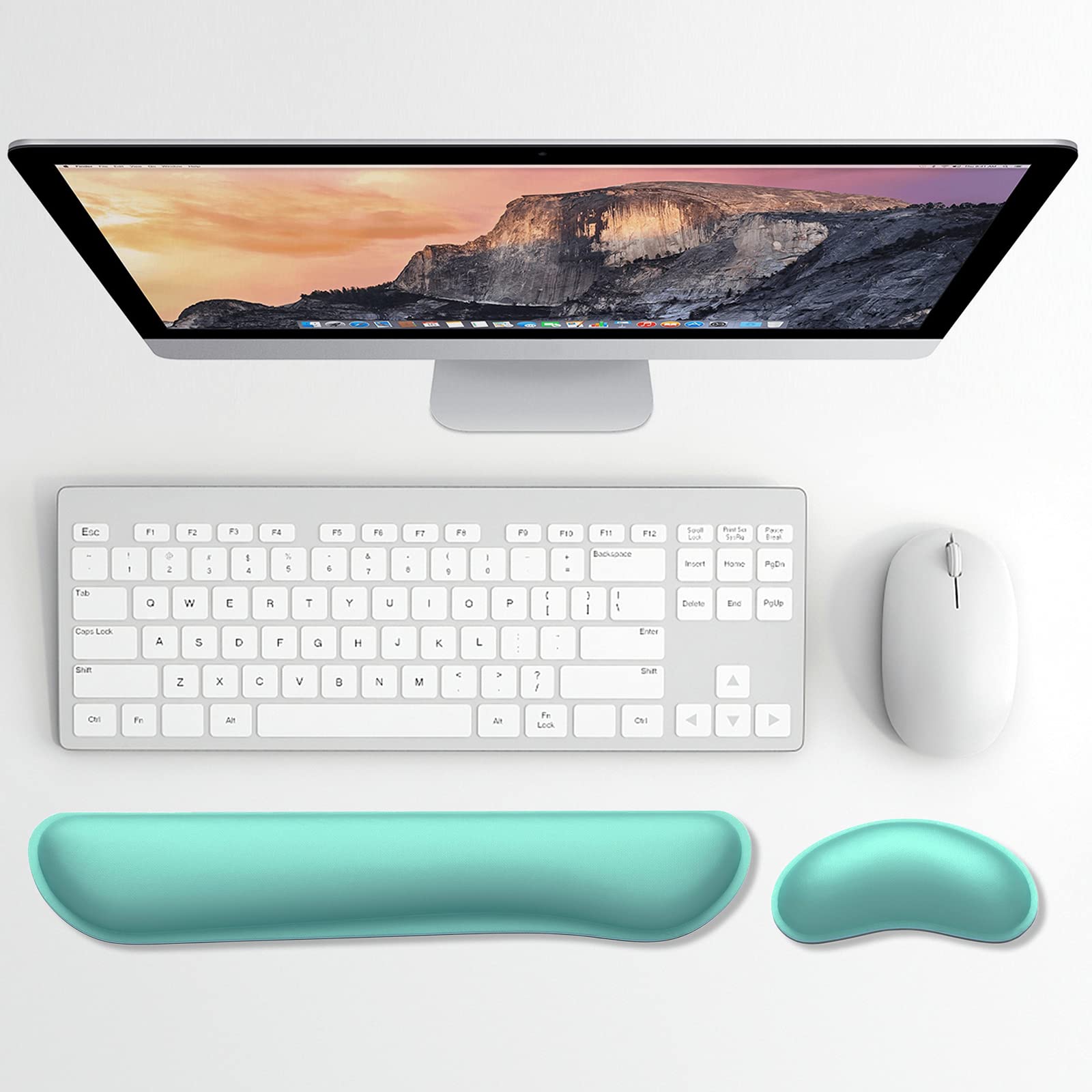 Dapesuom Enlarge Keyboard Wrist Rest, Memory Foam Wrist Cushion for Desk Mats Support, Cute Typing