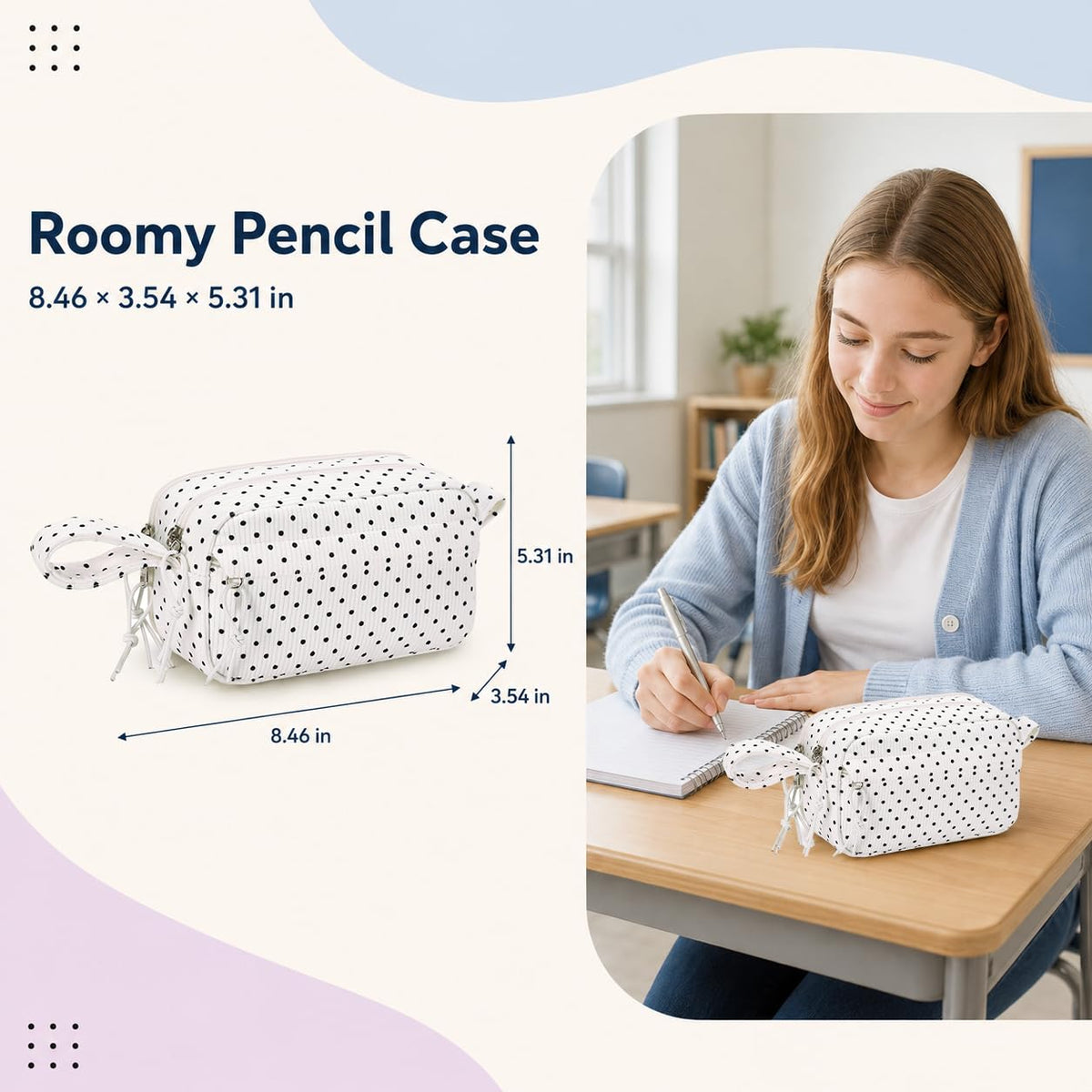 Bluboon Big Capacity Pencil Case Pencil Pouch Pen Case School Supplies Cute Pencil Box Pencil Bag