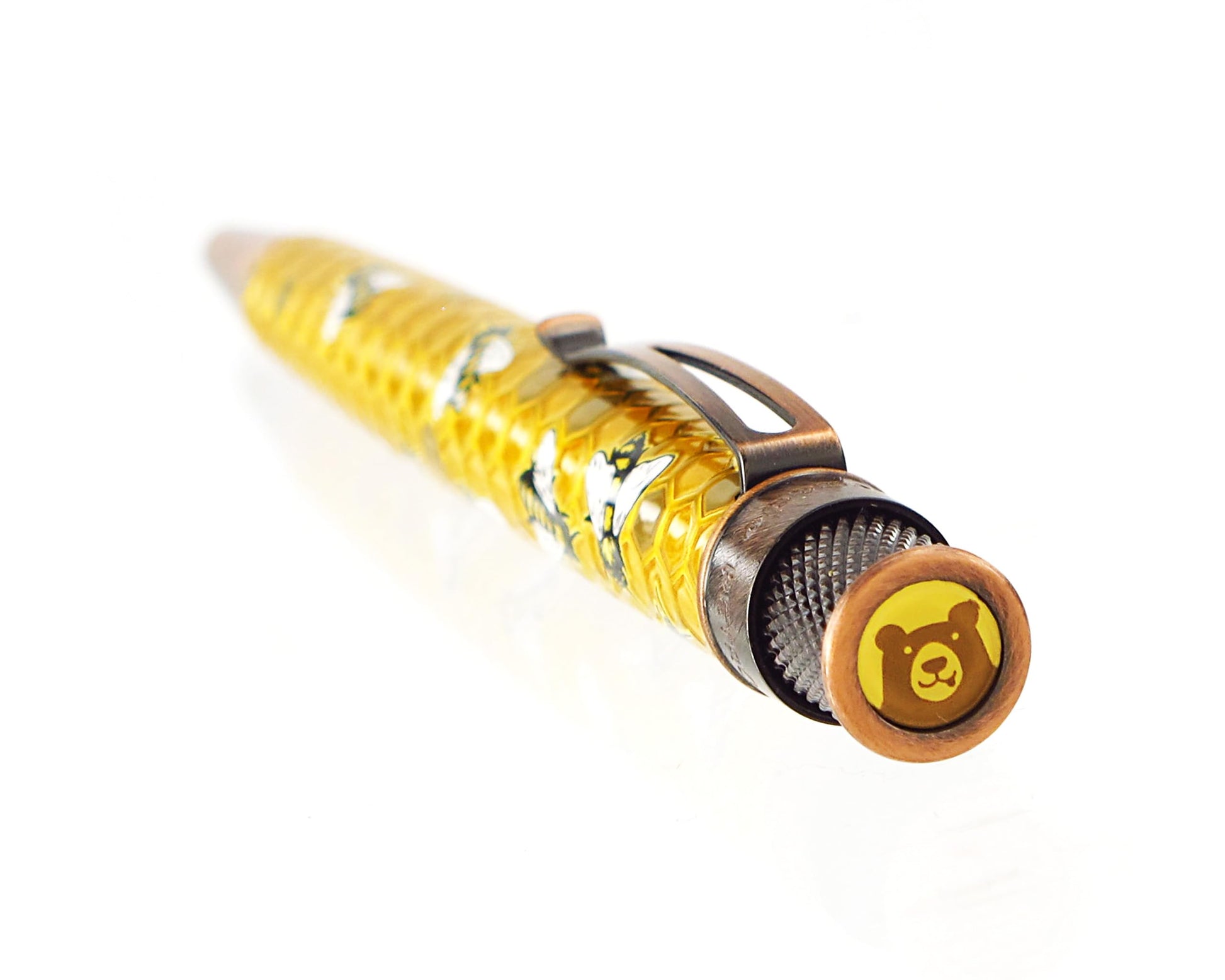 Retro 1951 Tornado™ Rescue - Buzz Honeybee Ballpoint Pen - Acid-etched Honeycomb Design Bee Pen