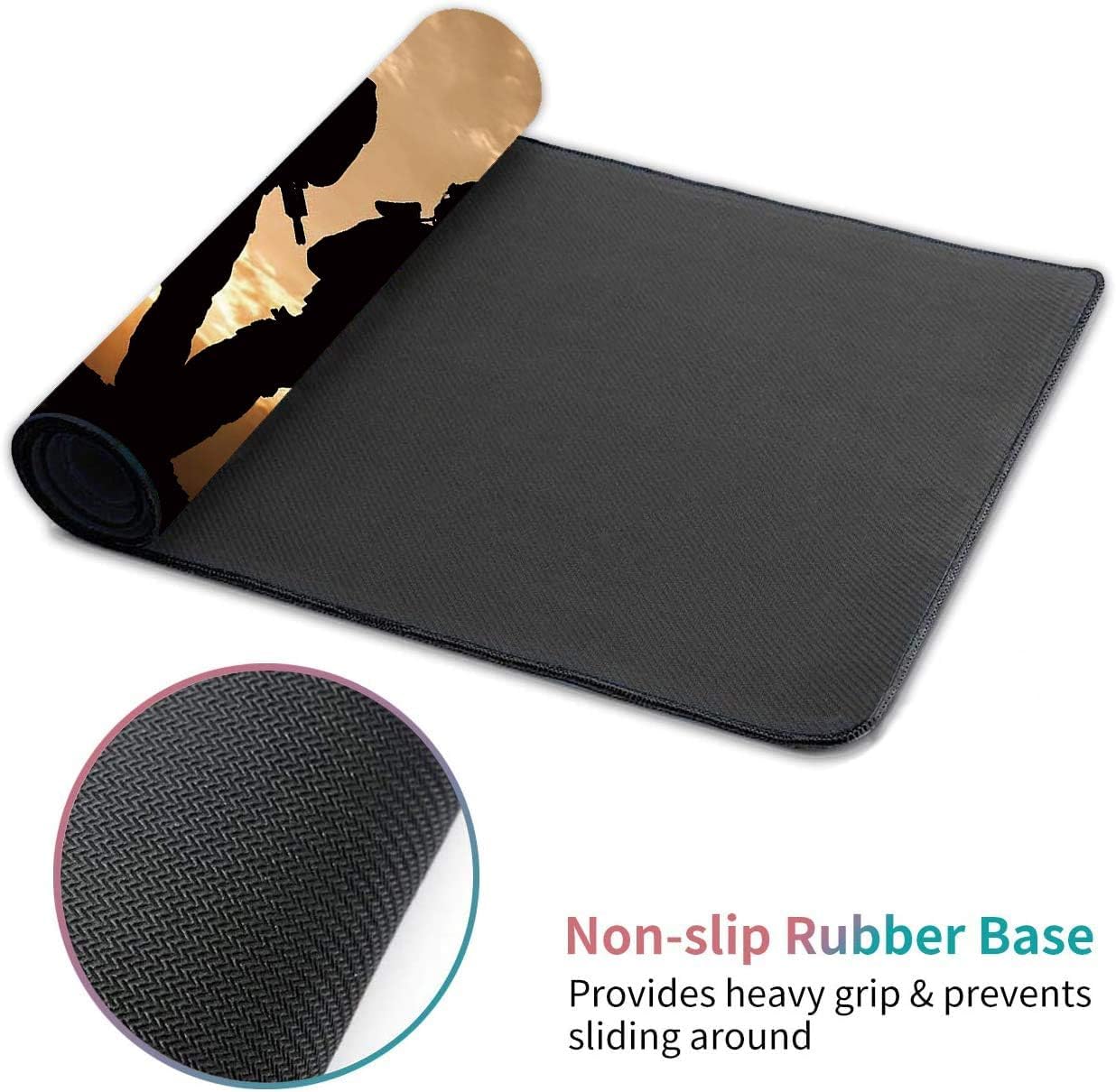 Desk Pad Mat Gaming Mouse Pads with Coasters Set, Stitched Edges Design Mouse Pad XXL Large Mouse