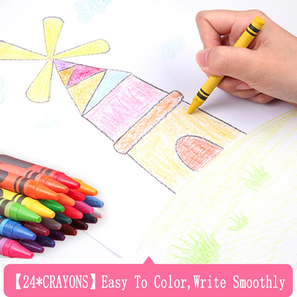 AQTQA Art Supplies, Drawing Art Set Kit for Kids Double Sided Trifold Easel