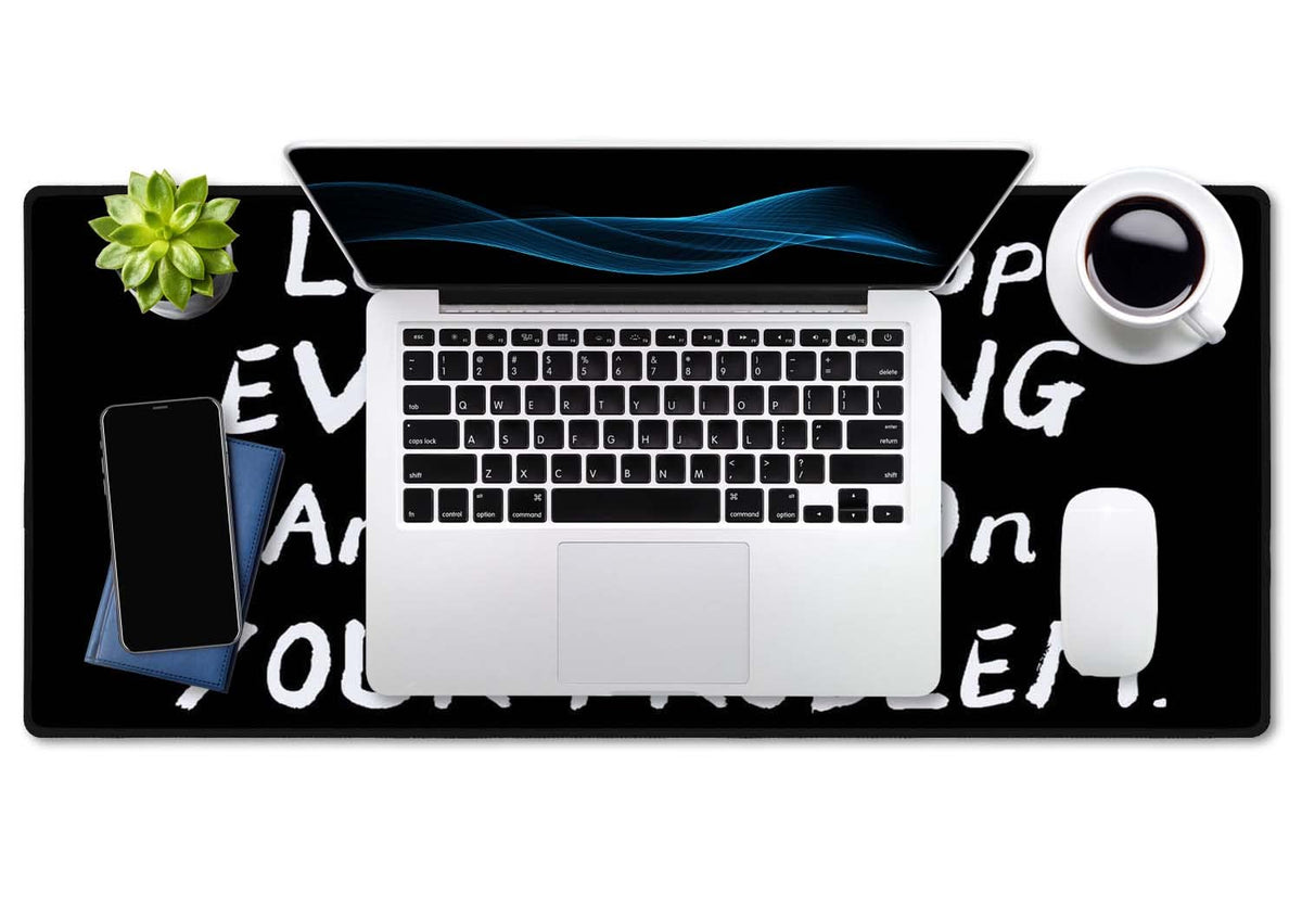 SSOIU Funny Saying Desk Mat,Large Mouse Pad 35.5" x 15.7" XXL Extended Gaming Mouse Pad Mat with