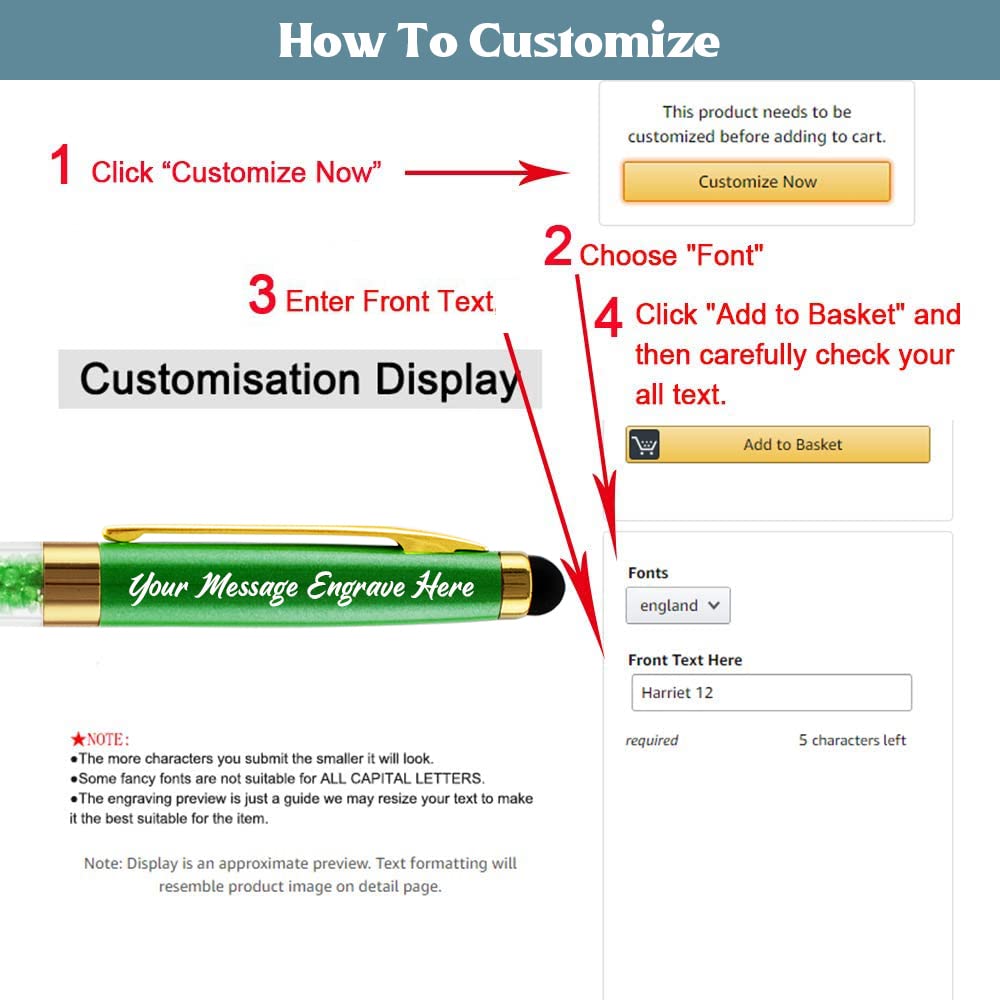 Personalized Gift Pens Fancy Writing Pens - for Men and Women 10 Pens/Box