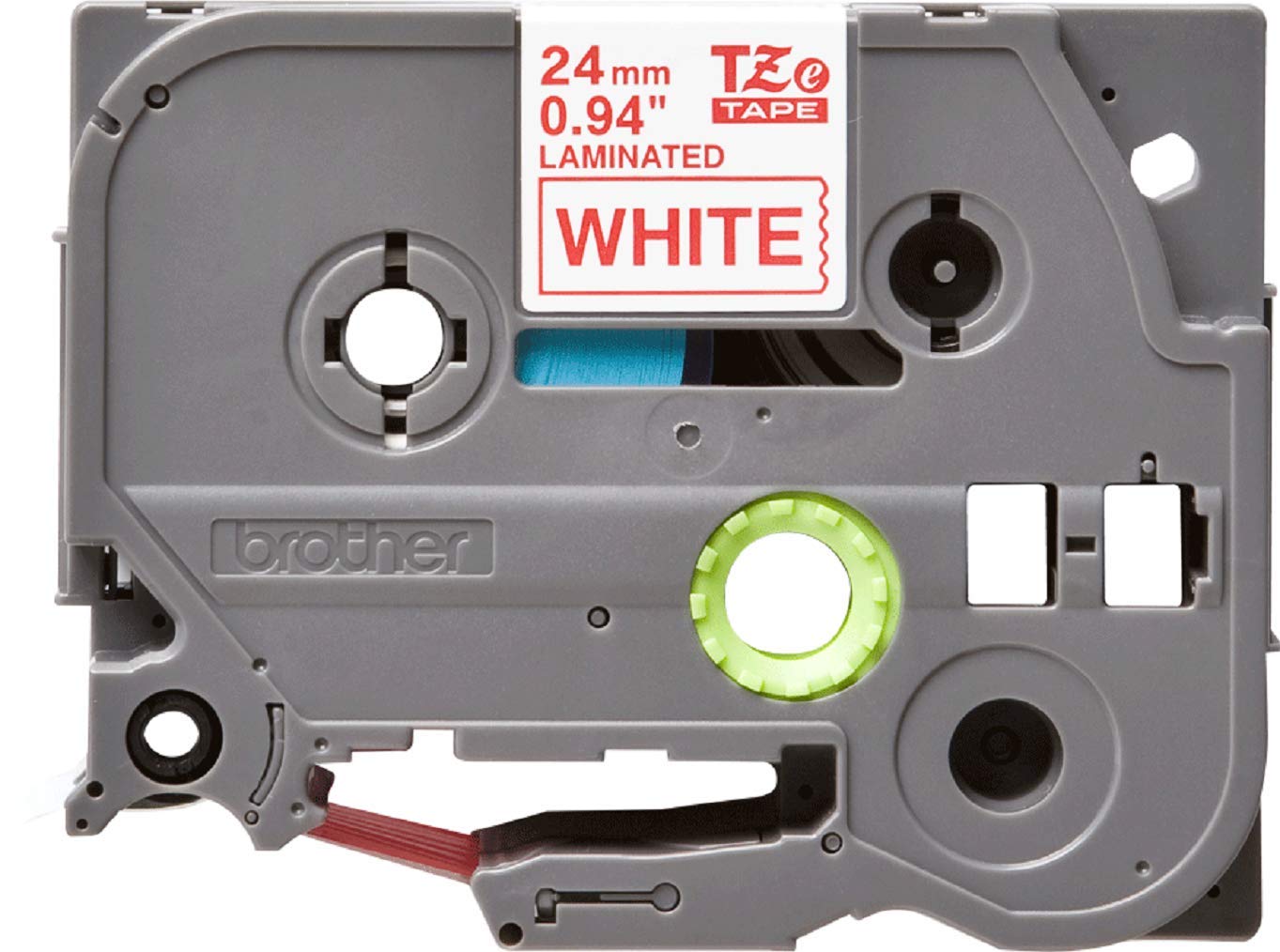 Brother TZe-252 Labelling Tape Cassette, Red on White, 24 mm (W) x 8 m (L), Laminated, Brother
