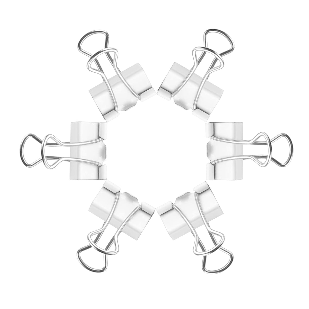 Small White Mini Binder Clips, 3/4 Inch (19mm), 50 Pack