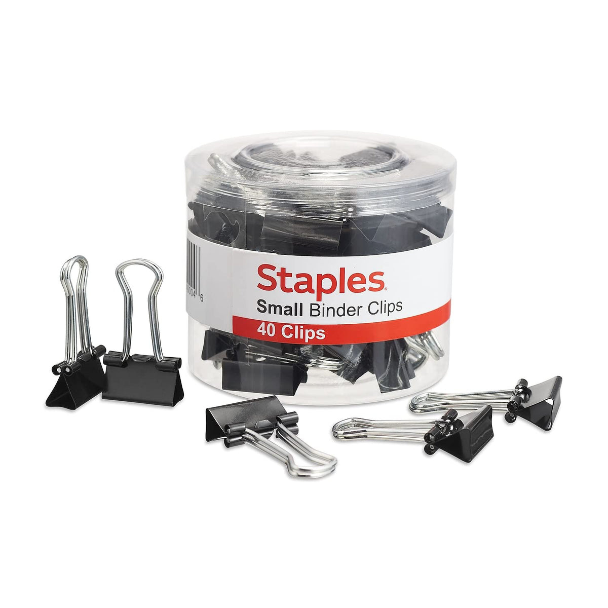 Staples Binder Clips, Small 0.38 In Capacity, Black, 40-Pack