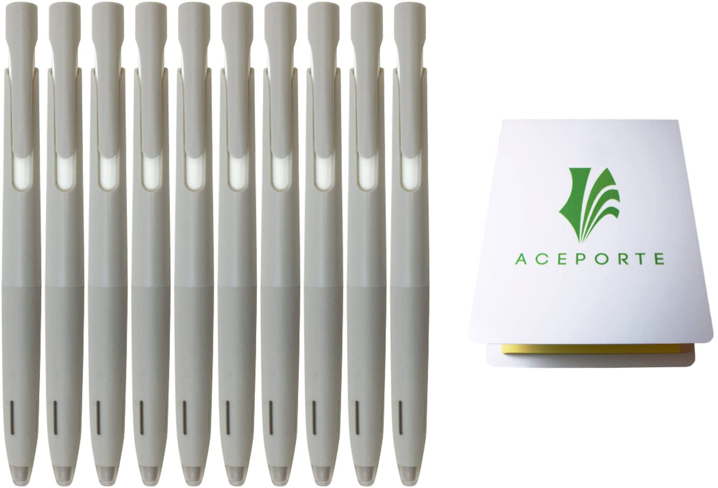 ACEPORTE Zebra Blen Retractable Ballpoint Pen, Fine Point 0.5mm, 10 Pack (Black Ink/Gray body)