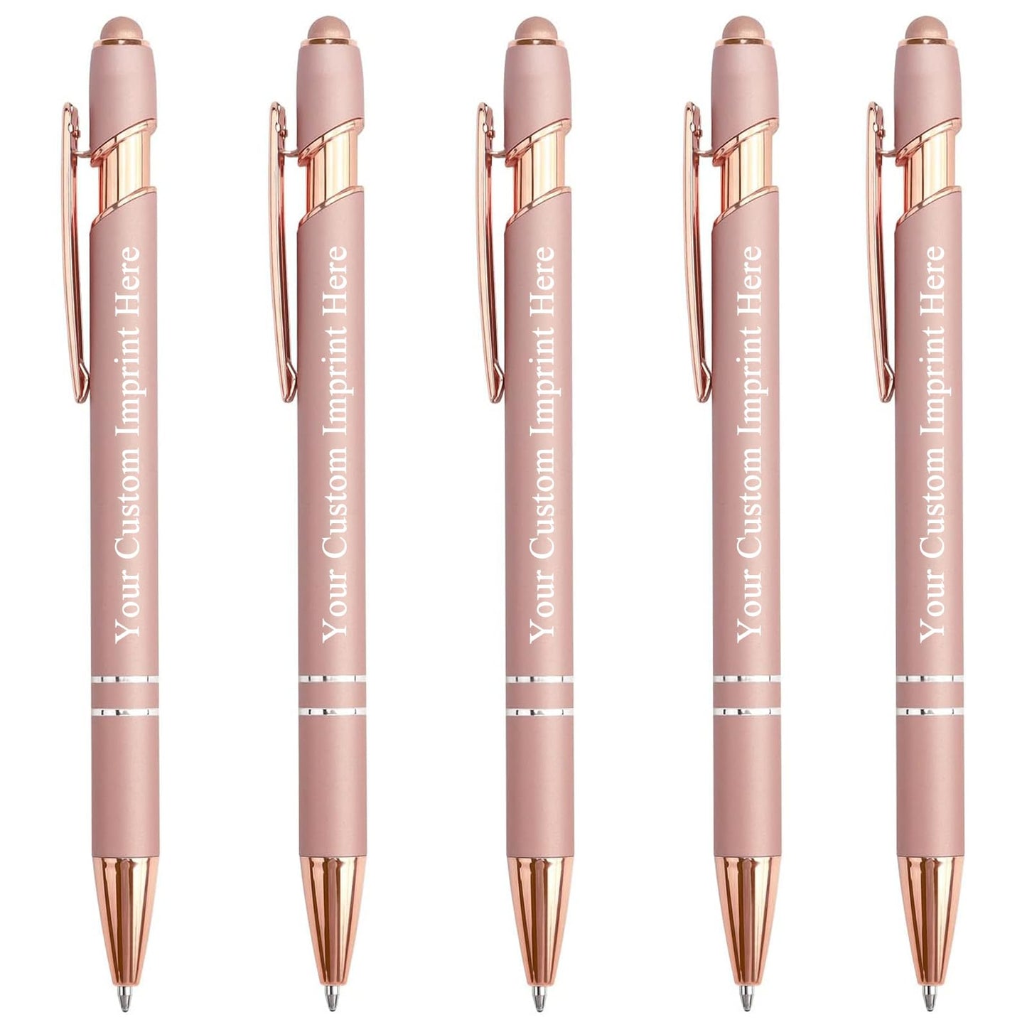 Schivity - Personalized Pens with Stylus - Custom Metallic Printed Name Pens with Black Ink
