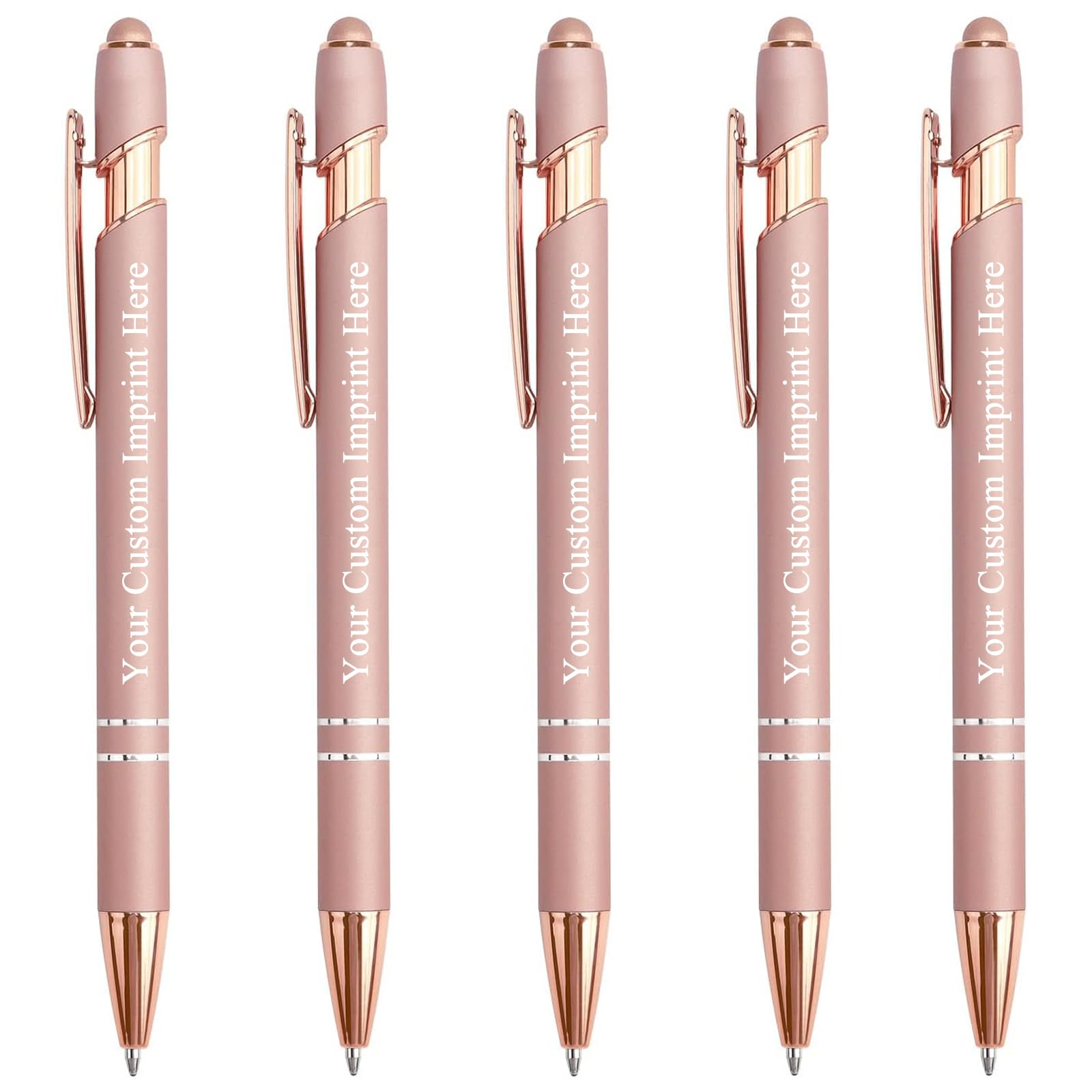 Schivity - Personalized Pens with Stylus - Custom Metallic Printed Name Pens with Black Ink