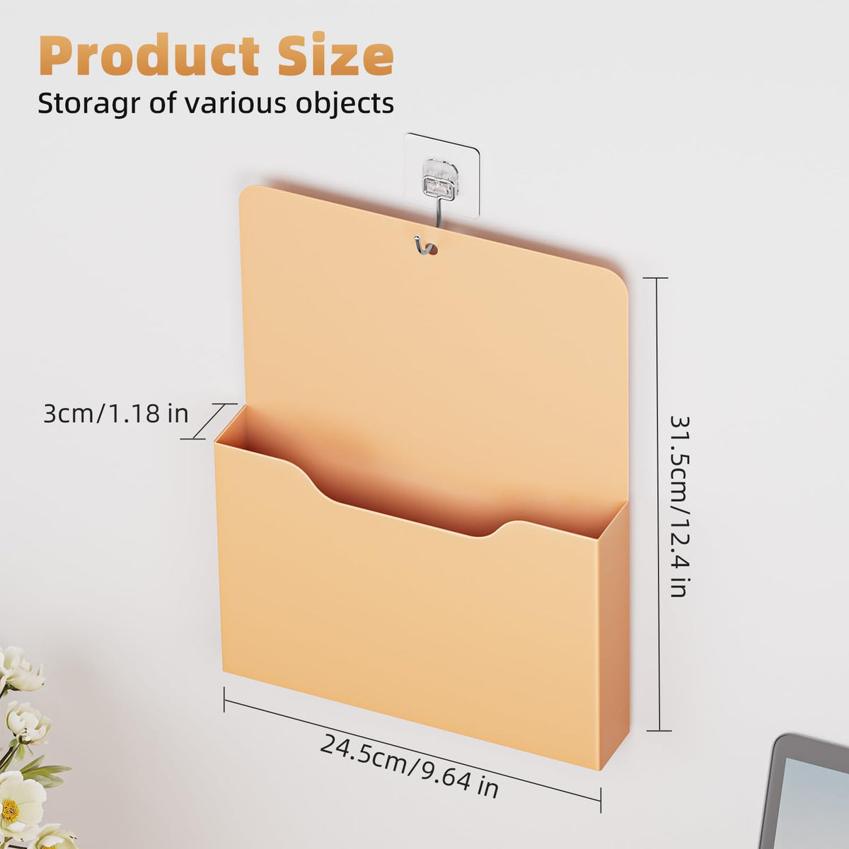 Marbrasse Magnetic File Holder - Magnetic Paper Holder, Pocket Organizer Office Supplies Storage