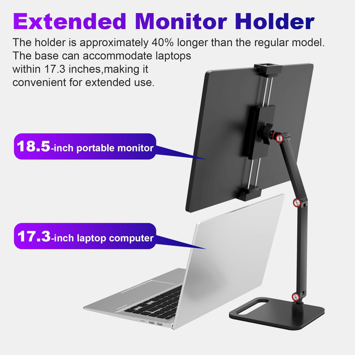 Hnfrwd Portable Monitor Stand for Desk 15.6"17.3"18.5",Tablet / iPad Stand
