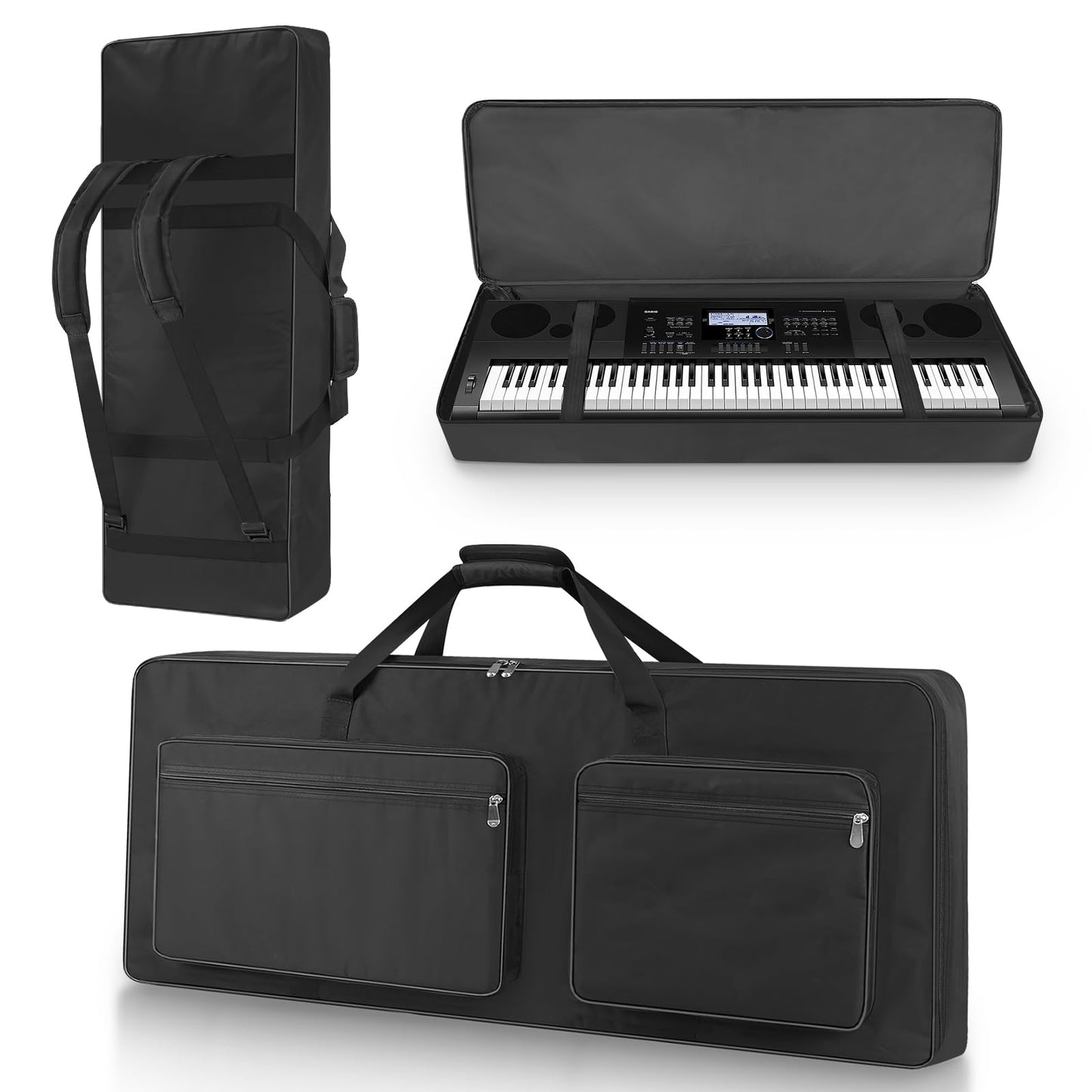 XIDIHF 76 Key Piano Keyboard Case Bag 46.46" x 5.11" x 17.91"，Portable Padded Keyboard Gig Bag with