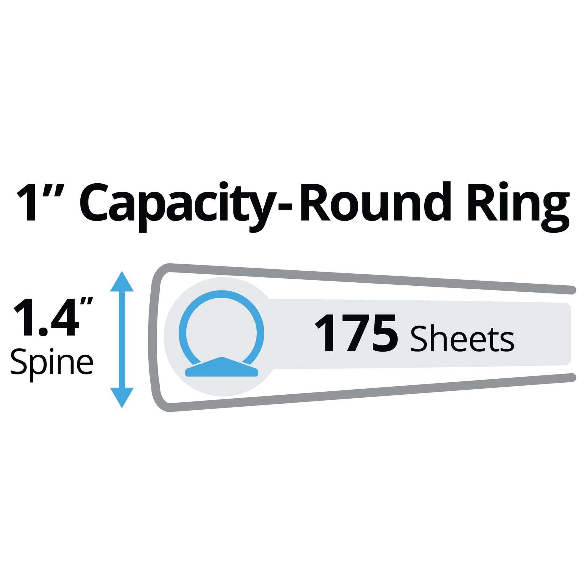 Avery Legal-Size Durable 3 Ring Binder, 1" Round Ring, 1 Black Binder