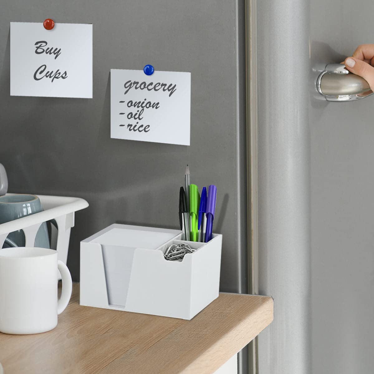 Acrimet Desktop Organizer Pencil, Pen, Paper, Clip, Caddy Holder (Plastic) (White Paper Included)