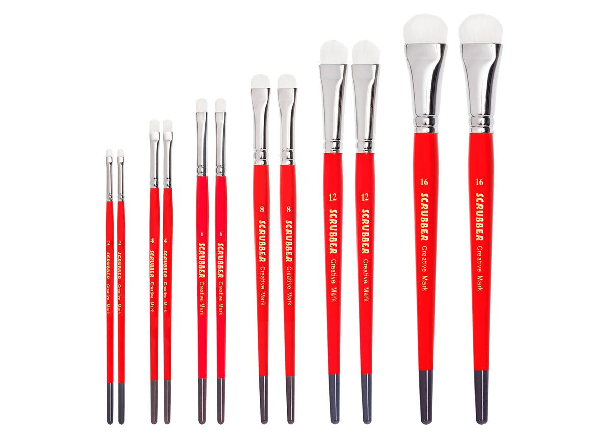 Creative Mark Scrubber Watercolor Brush Original 12 Piece Set - #2, #4, #6, #8, #12, & #16