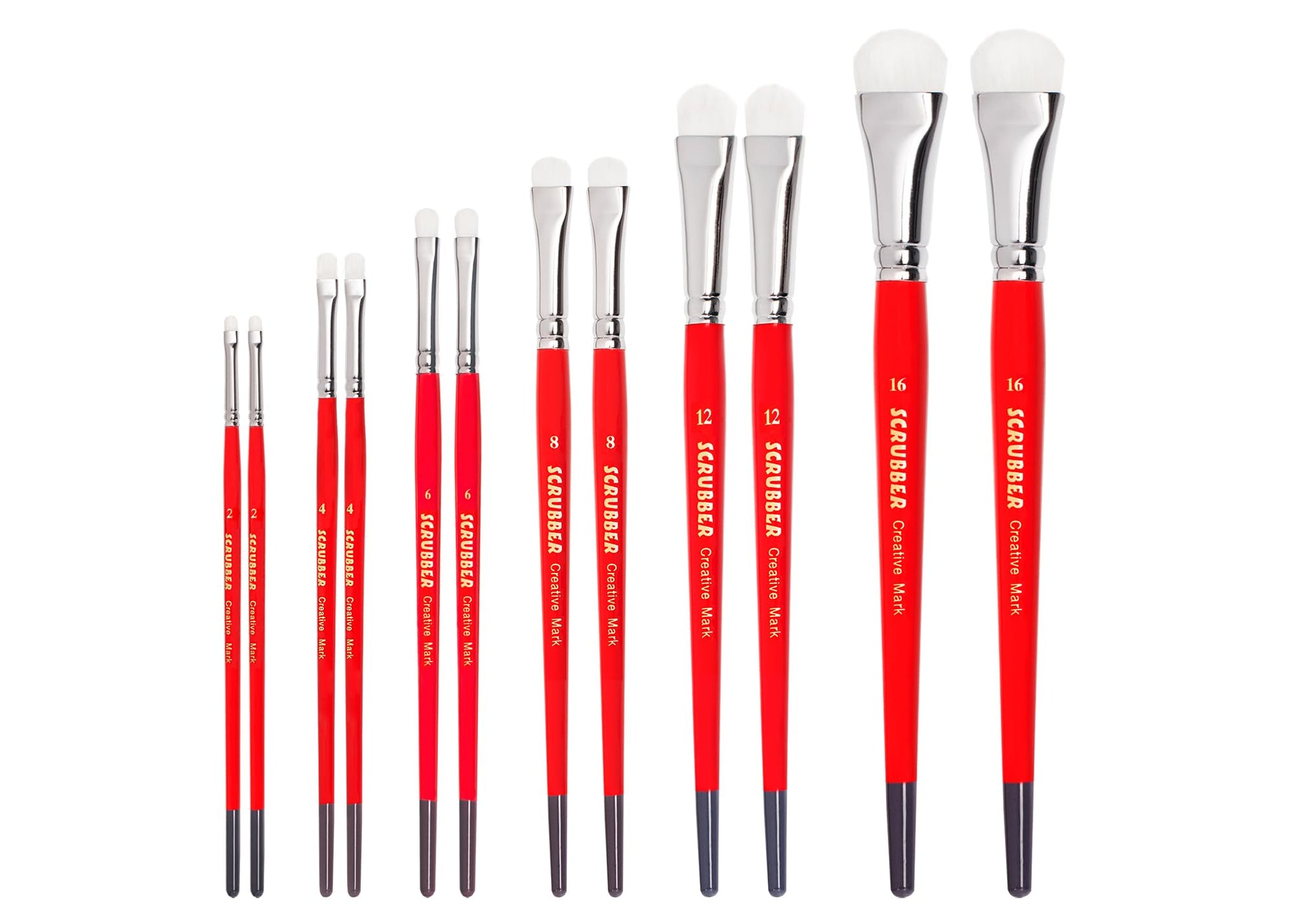 Creative Mark Scrubber Watercolor Brush Original 12 Piece Set - #2, #4, #6, #8, #12, & #16