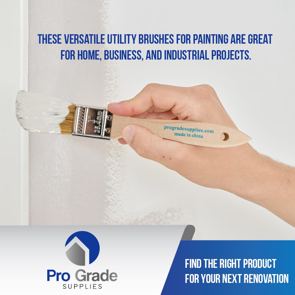Pro Grade 1" Chip Brushes, Disposable Paint Brushes, for Touch Up, 96 Pack