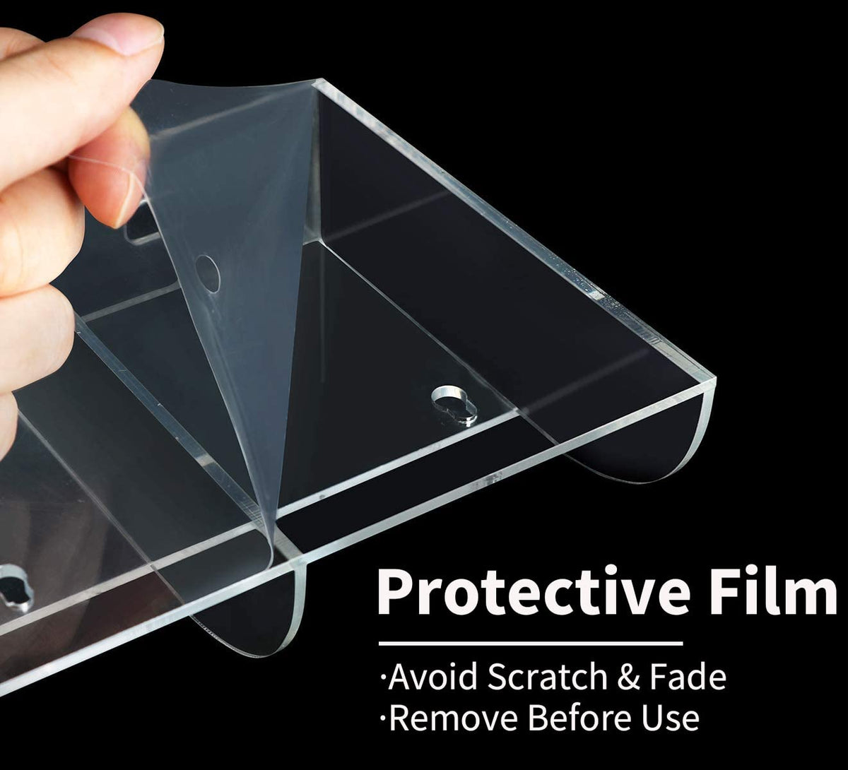 Pansyling Large Acrylic 3-Slot Wall Mounted Smart Phone Charging Holder Station Clear Hanging TV