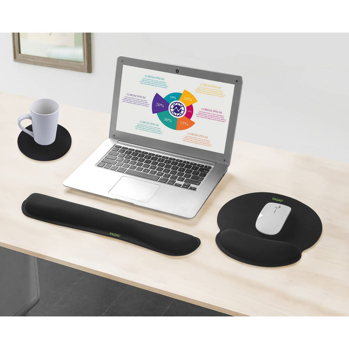 VAGAU Premium Keyboard Wrist Rest and Mouse Pad Wrist Support