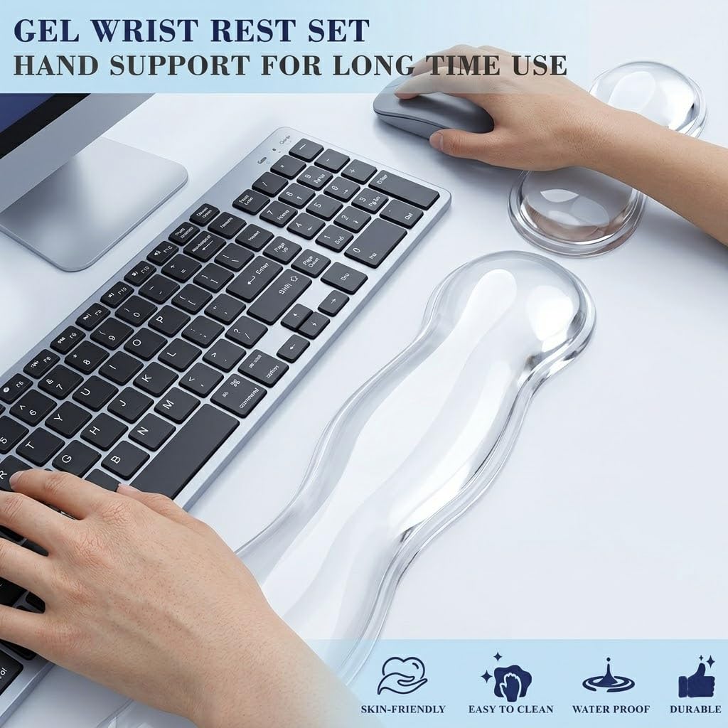 ABRONDA Gel Wrist Rest for Keyboard and Mouse, Wrist Rest for Keyboard, Mouse Wrist Support, Pain