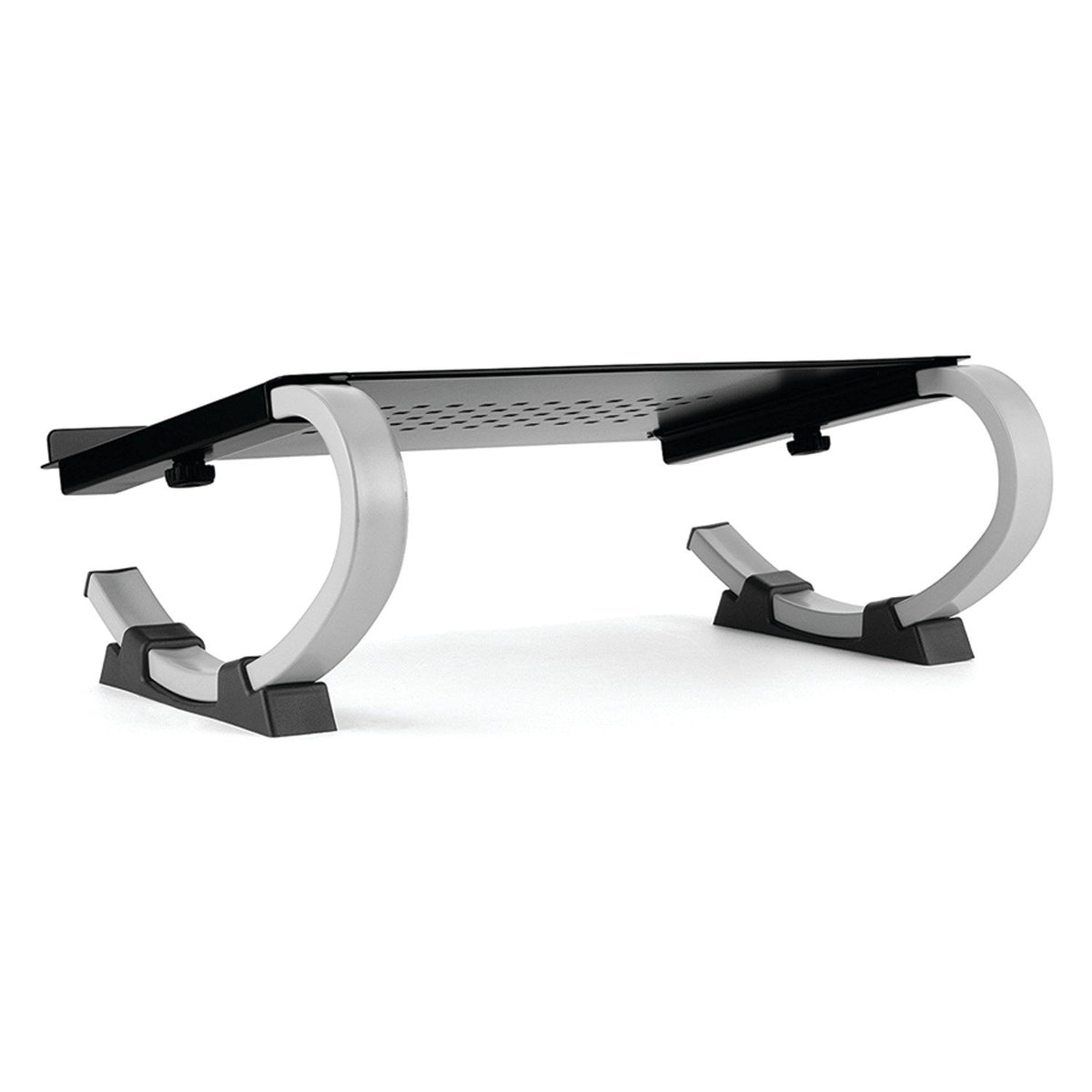 Allsop Redmond Adjustable Laptop Stand, Vented Curved Sturdy Metal Ergonomic Riser, Black (ASP30498)