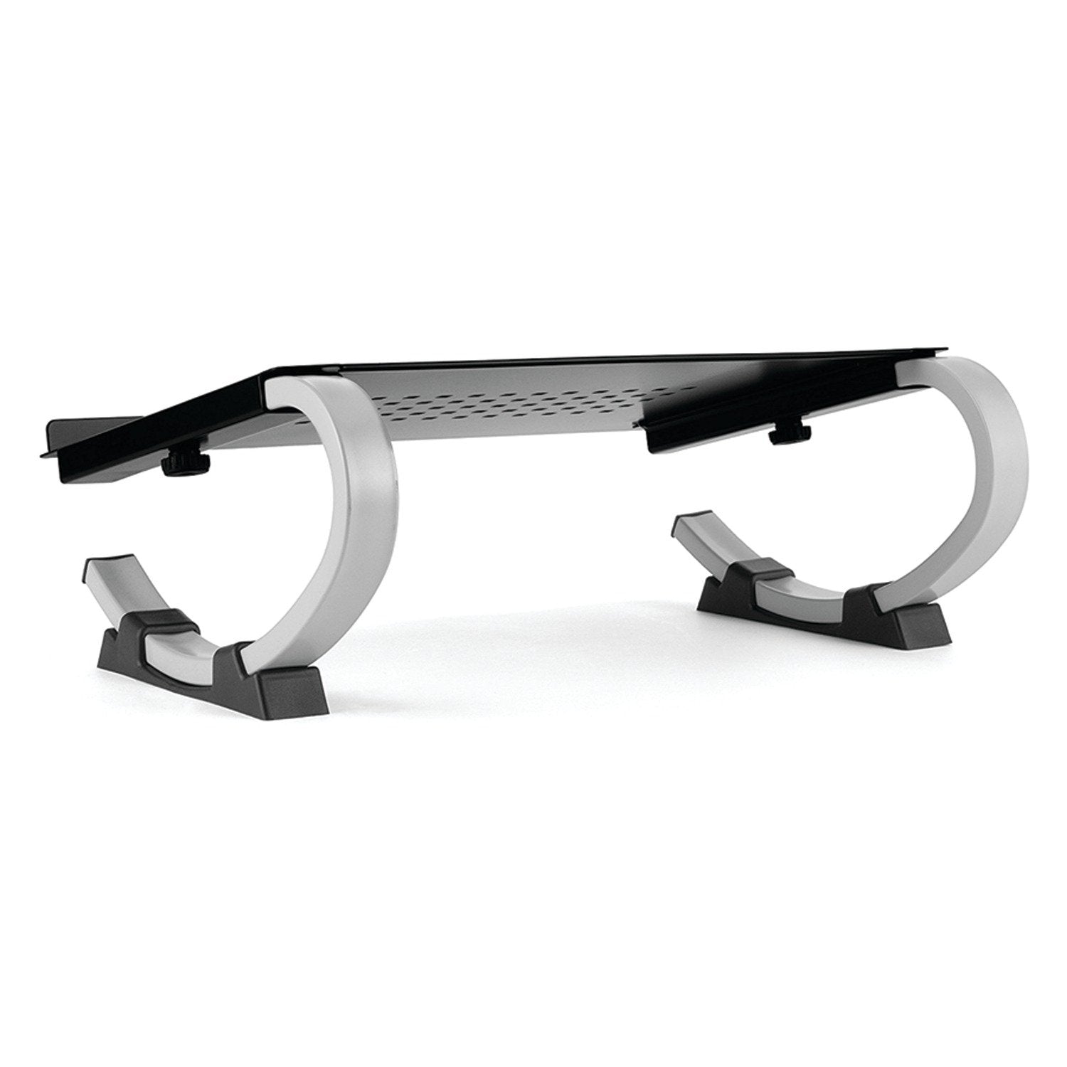Allsop Redmond Adjustable Laptop Stand, Vented Curved Sturdy Metal Ergonomic Riser, Black (ASP30498)