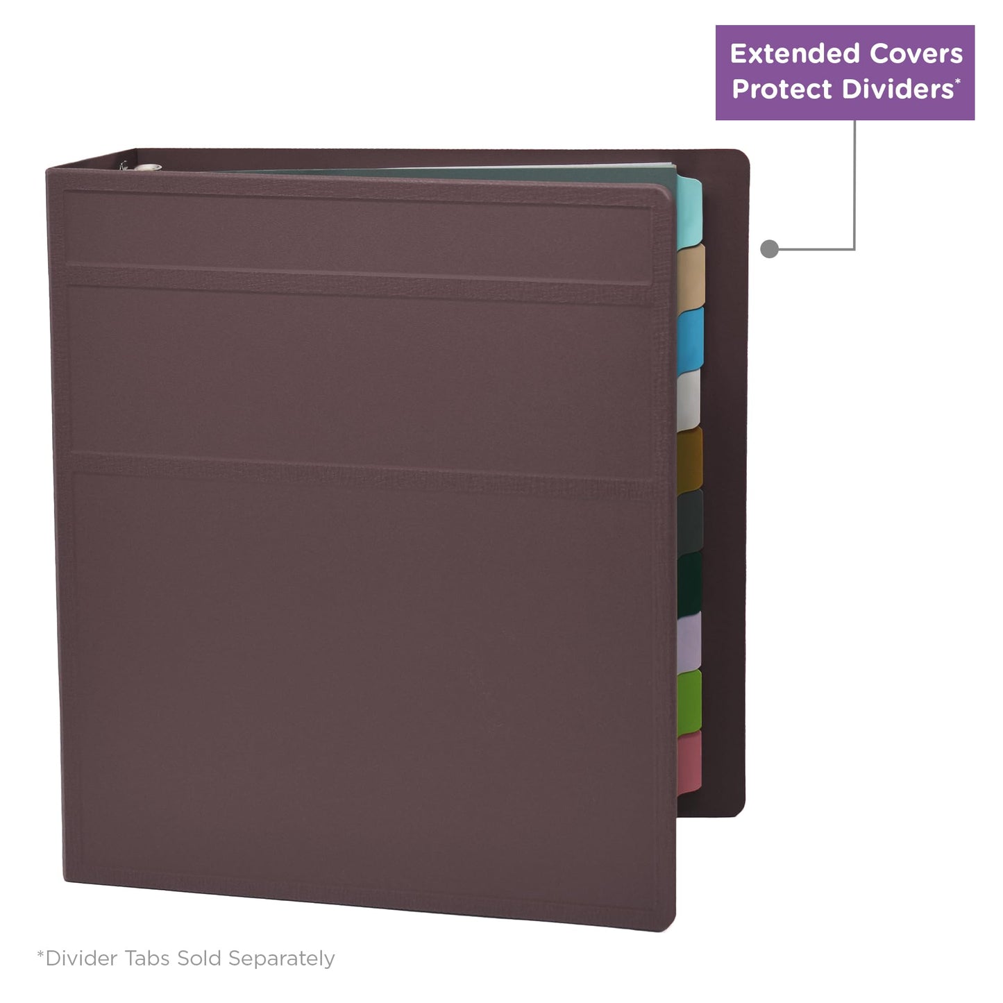 Carstens 3-Inch Heavy Duty 3-Ring Binder - Side Opening, Plum, Durable Plastic, Precision No-Gap