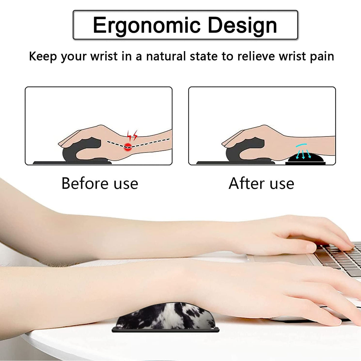 Large Gaming Mouse Pad, 31.5x11.8 in Extended Computer Mouse Mat with Non-Slip PU Base, Ergonomic