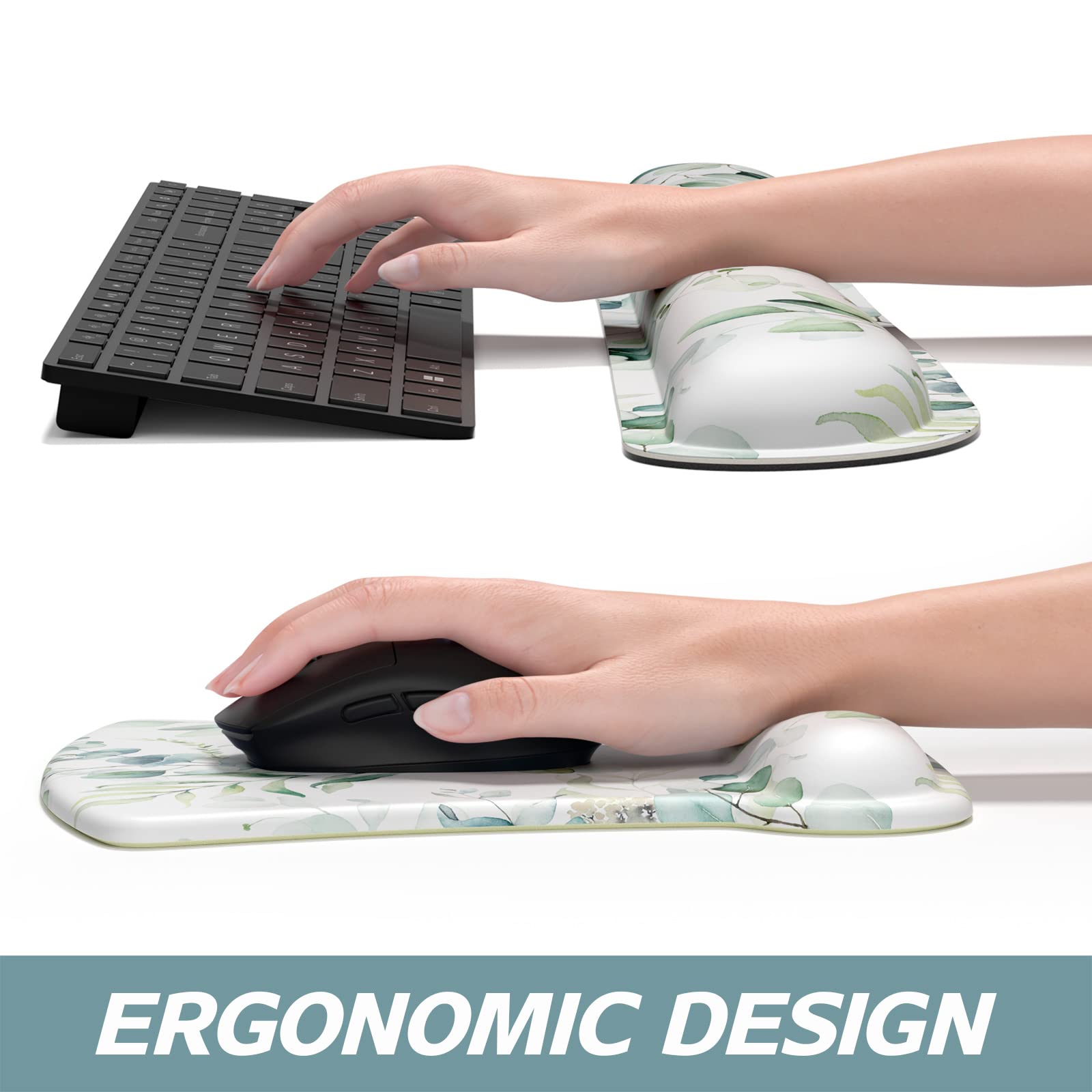 ITNRSIIET Mouse Pad Wrist Support Keyboard Wrist Rest Pad Ergonomic Mousepad Non-Slip Memory Foam