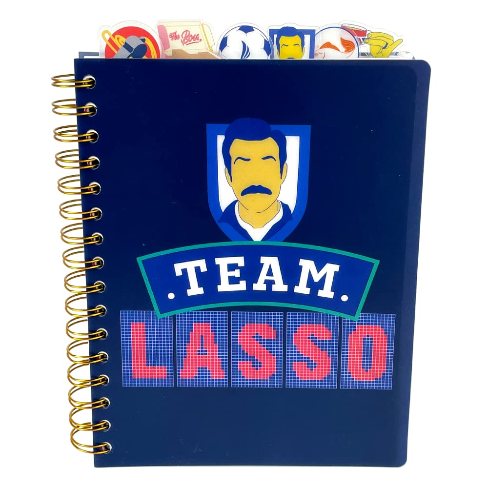 Ted Lasso Tab Journal Notebook, Spiral Bound, 144 Lined Pages, 8 x 7 inches