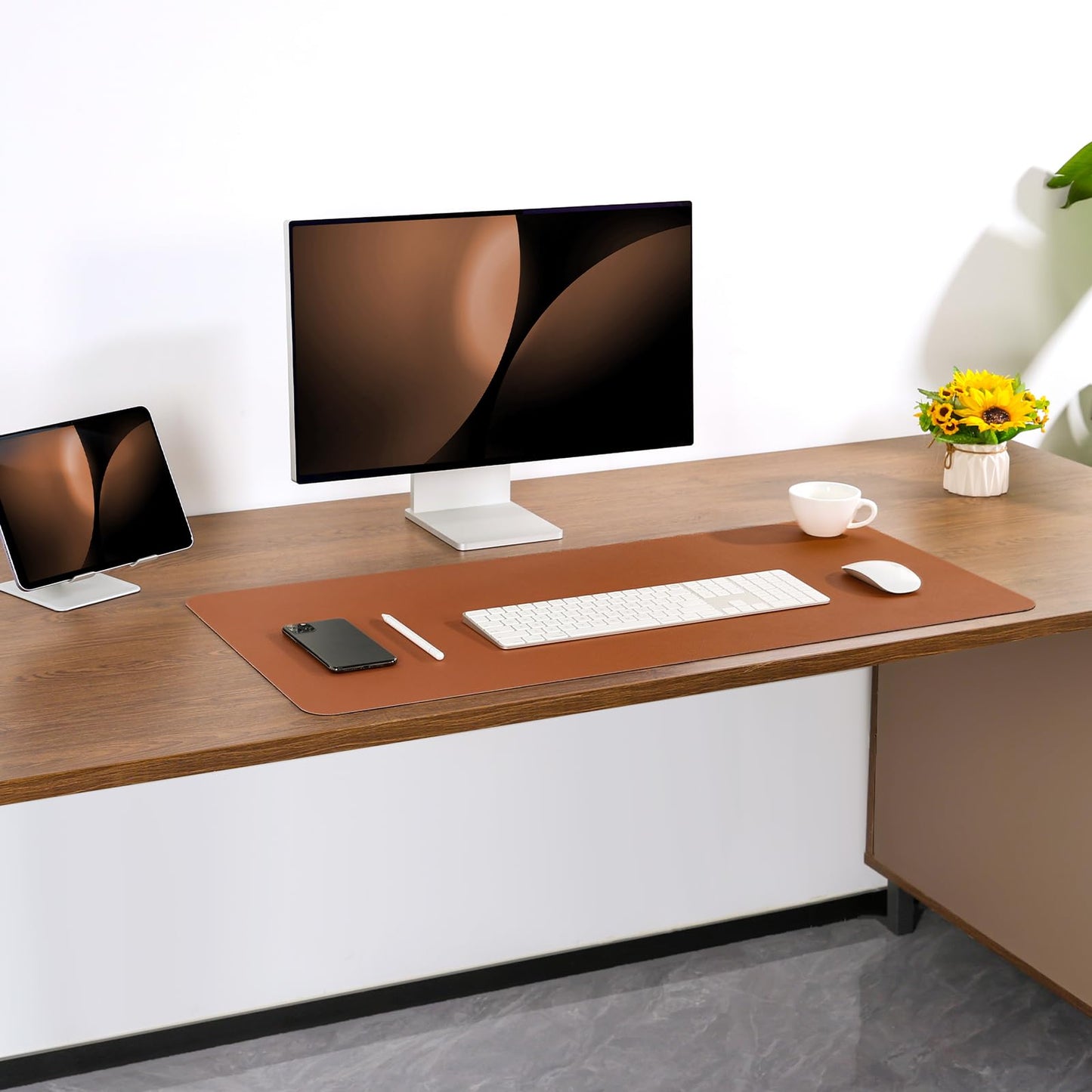 Jumdast Dual Sided Desk Pad Faux Leather Desk Mat Large Mouse Pad